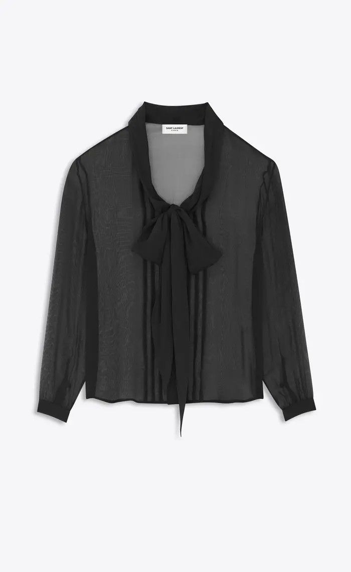 Saint Laurent Paris o1bcso1str0625 Slim Fit Shirt In Poplin in Black Size US XXL / EU 58 / 5 - 3 Thumbnail