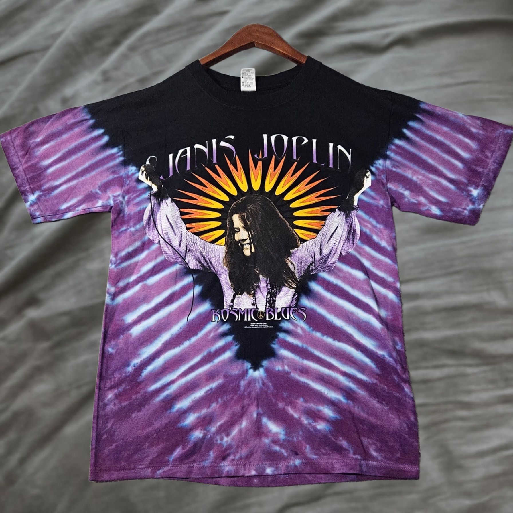 Vintage VINTAGE Janis Joplin Sundog Tie Dye Kozmic Blues Y2K 2000 T Shirt Small Purple Mens Size US S / EU 44-46 / 1 - 1 Thumbnail