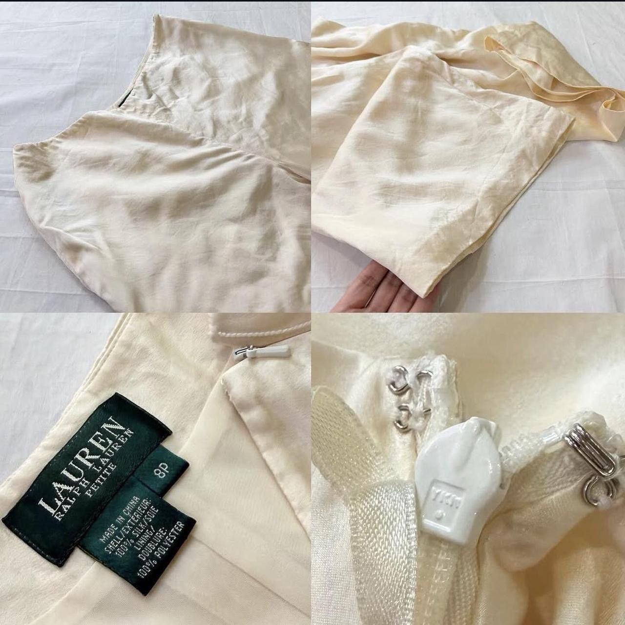 Ralph Lauren Vintage y2k Ralph Lauren cream silk wide leg trousers Size 30" / US 8 / IT 44 - 4 Thumbnail