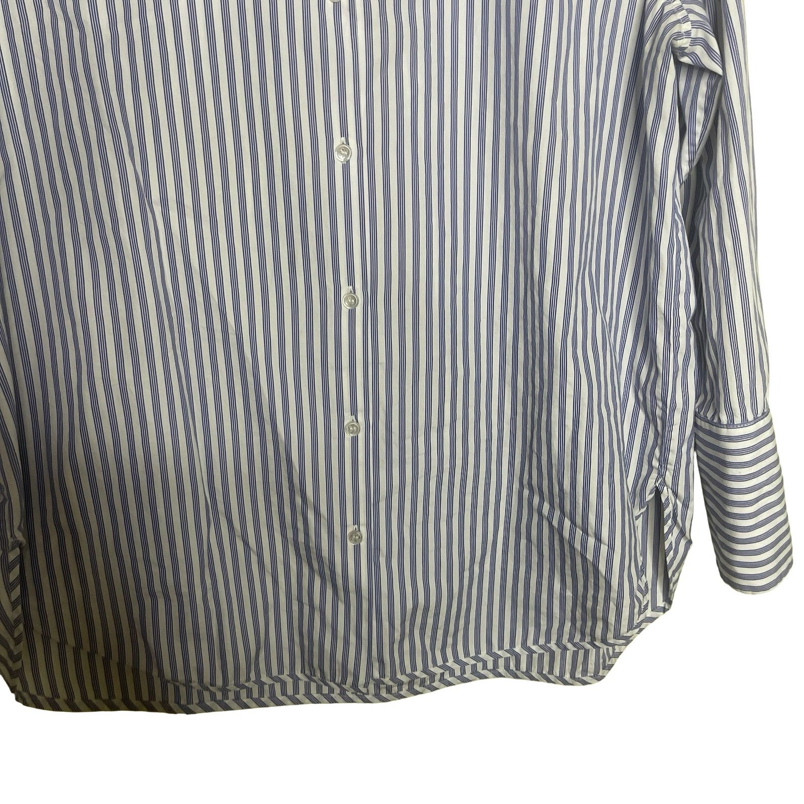 Scanlan Theodore Scanlan Theodore Blue Striped Long Sleeve Button-Up Shirt Size M / US 6-8 / IT 42-44 - 6 Thumbnail