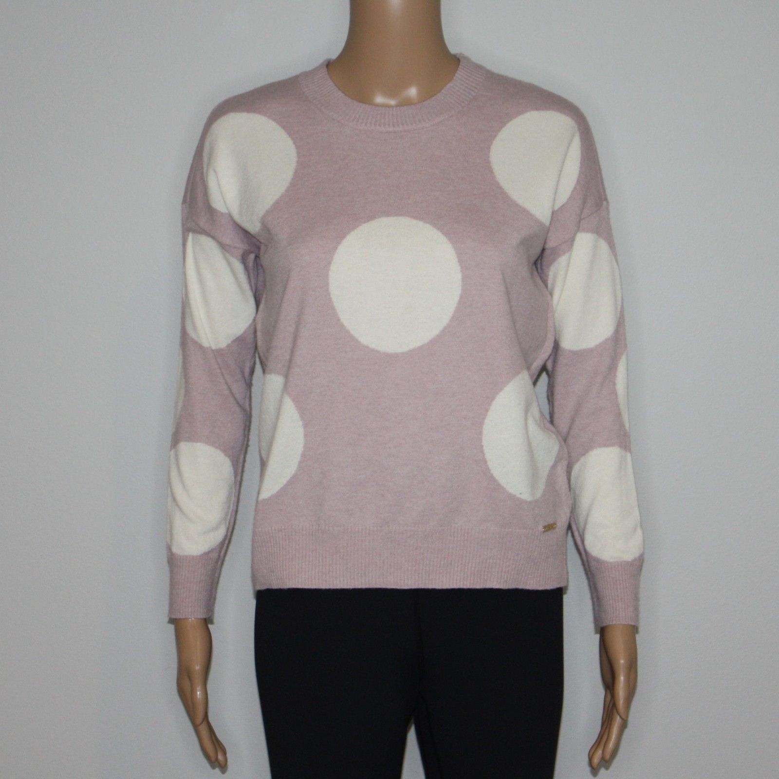 Elie Tahari T Tahari Long Sleeve Crewneck Pullover Blush with Polka Dots Size XXS / US 00 / IT 34 - 1 Thumbnail