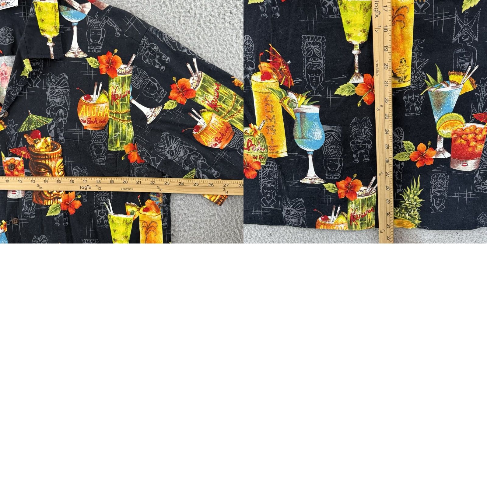 Vintage VINTAGE Pacific Legend Hawaiian Shirt XL Black 90s Tiki Cocktail Button Up Mens Size US XL / EU 56 / 4 - 8 Thumbnail