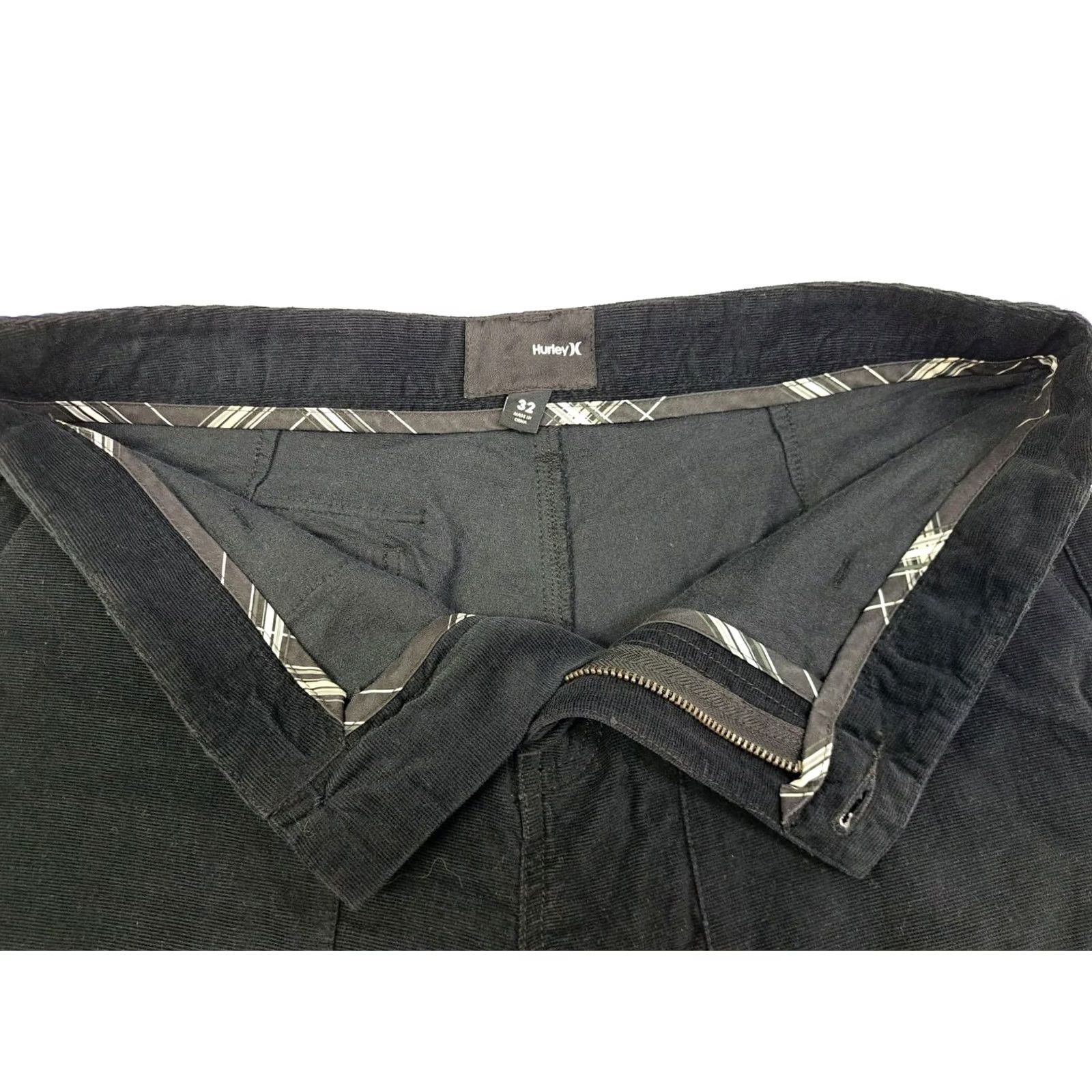 Hurley Hurley Mens Corduroy Black Chino Shorts Pockets Size 32 Regular Inseam 9in Zipper Button Logo Front Casual Beach Summer Spring Fall Chino Mens Size US 32 / EU 48 - 5 Thumbnail