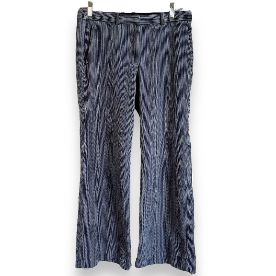 Theory Theory Womens Pants Sz 2 Flared Blue Striped Wool Blend Size 26" / US 2 / IT 38 - 2 Thumbnail