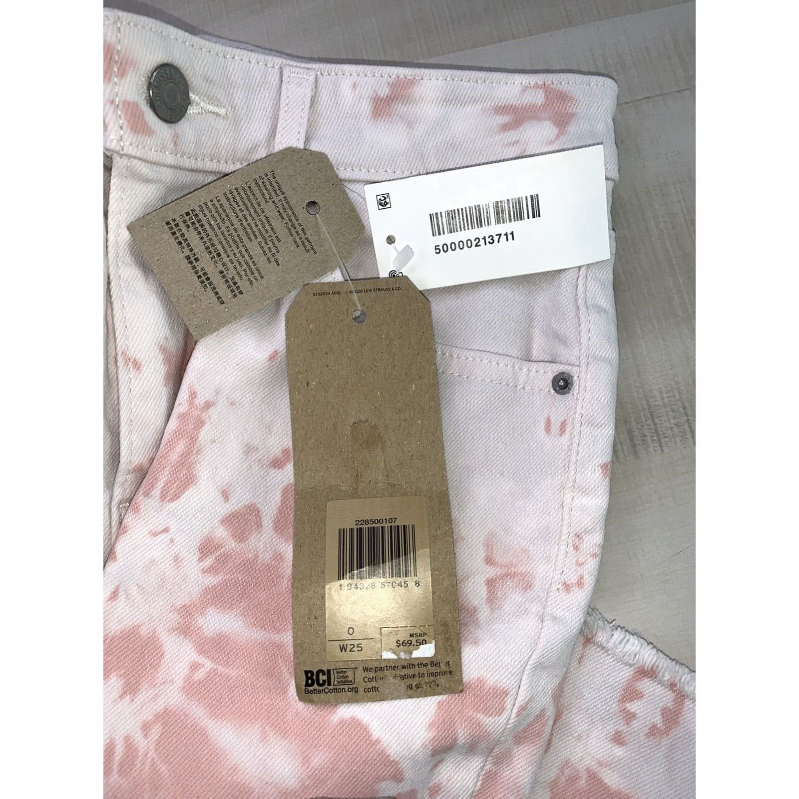 Levi's Levi’s 721 High Rise Skinny Ankle Raw Hem Pink Acid Wash Denim Jeans Women’s 0 Size 25" / US 0 / IT 36 - 4 Thumbnail