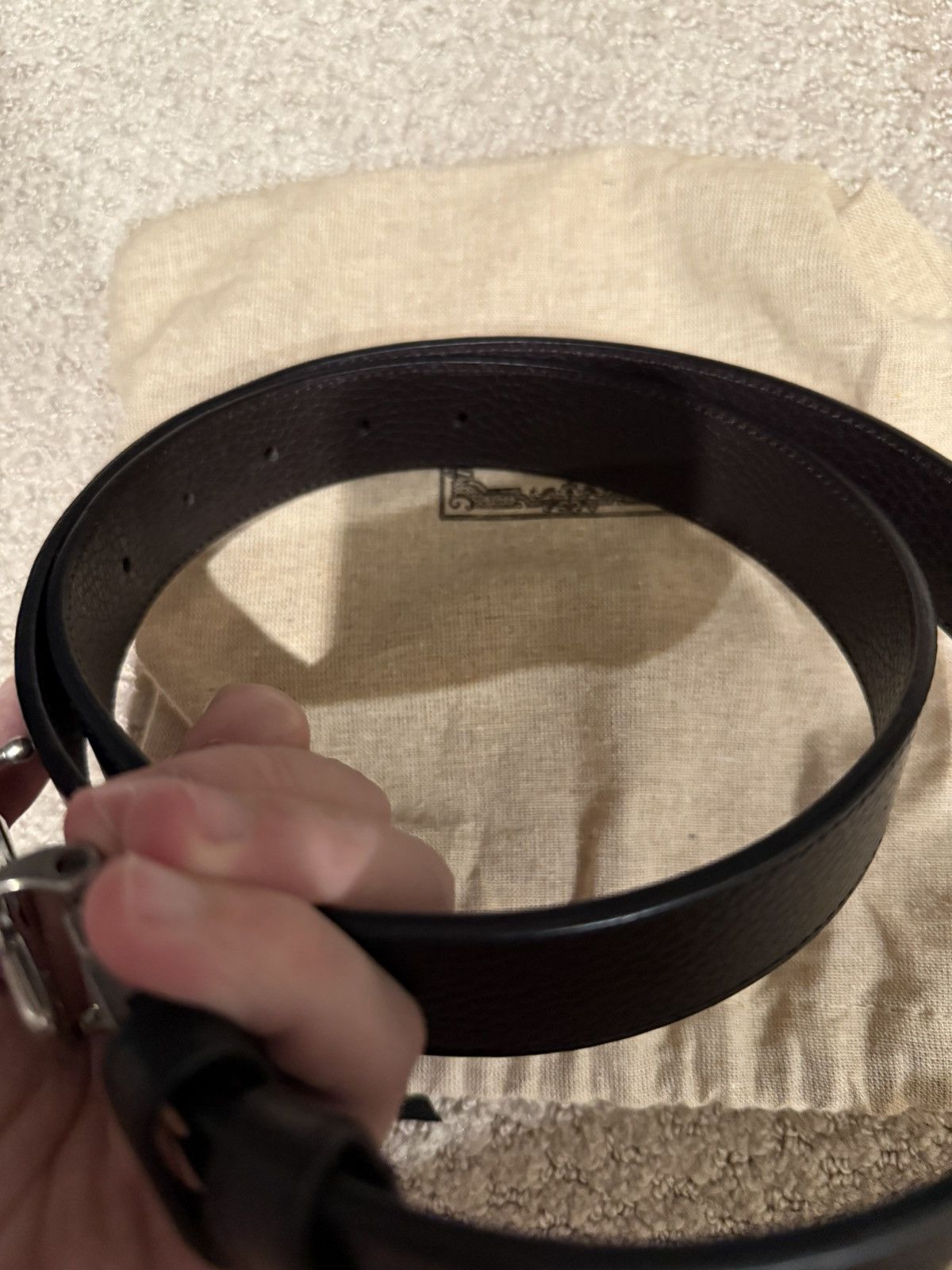 Gucci Reversible Silver Small GG Gucci Belt Size 32 - 3 Thumbnail
