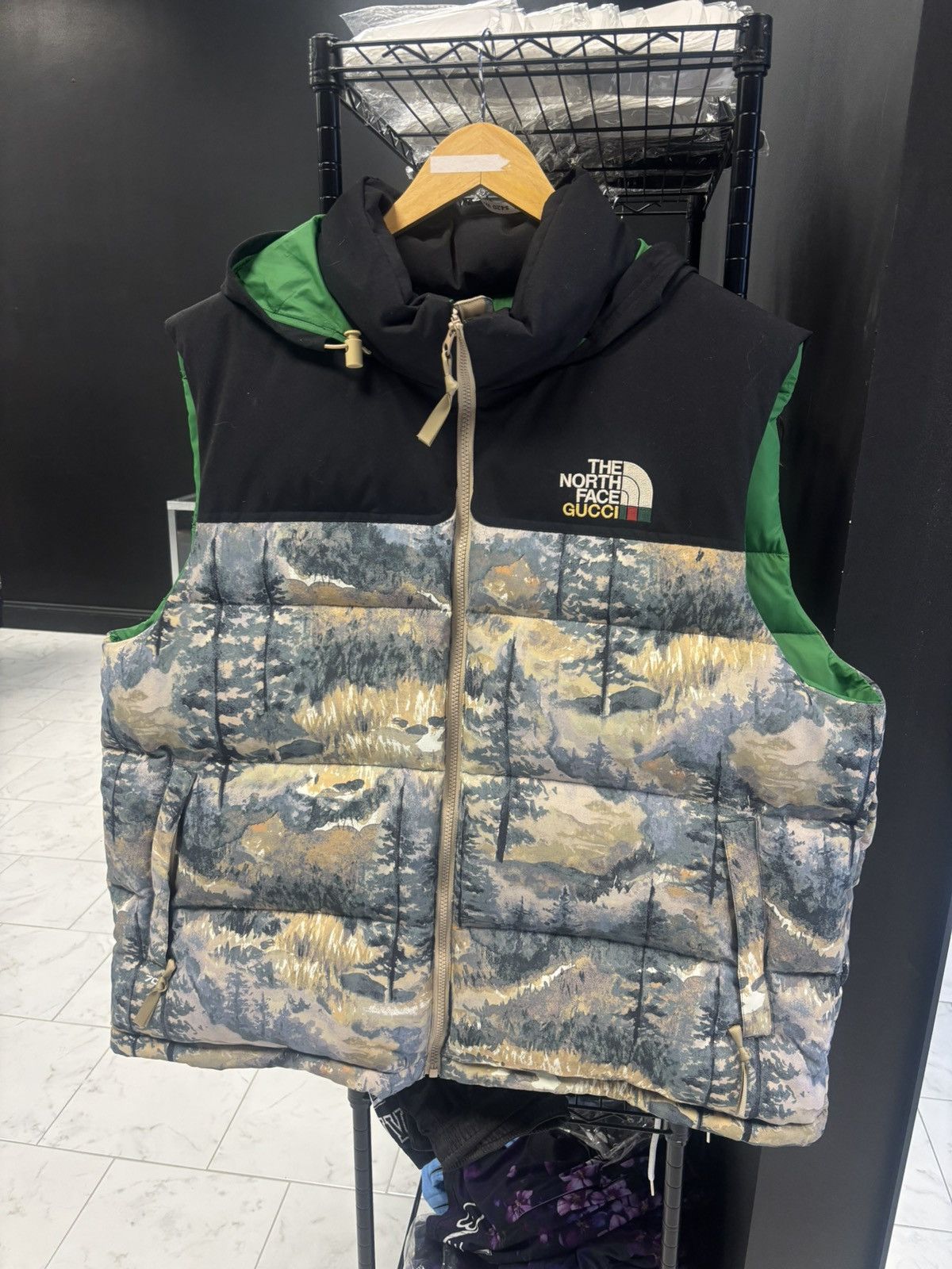 North Face x Gucci Forest Print Vest