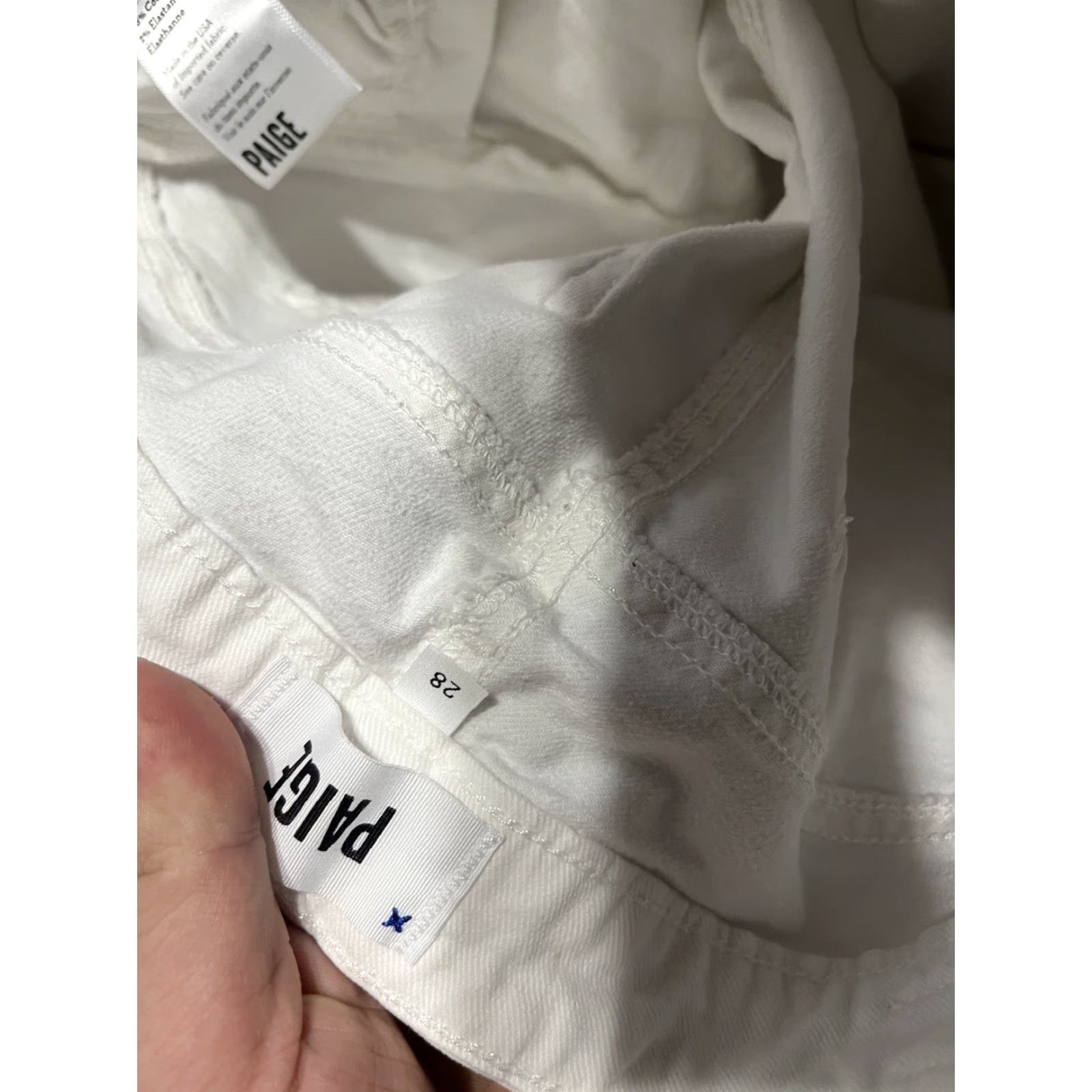Paige PAIGE Verdugo Crop Jeans White 28 Women's Cotton Blend Denim Cropped Low Rise 25 In Inseam Regular Size 28 Size 28" / US 6 / IT 42 - 5 Thumbnail