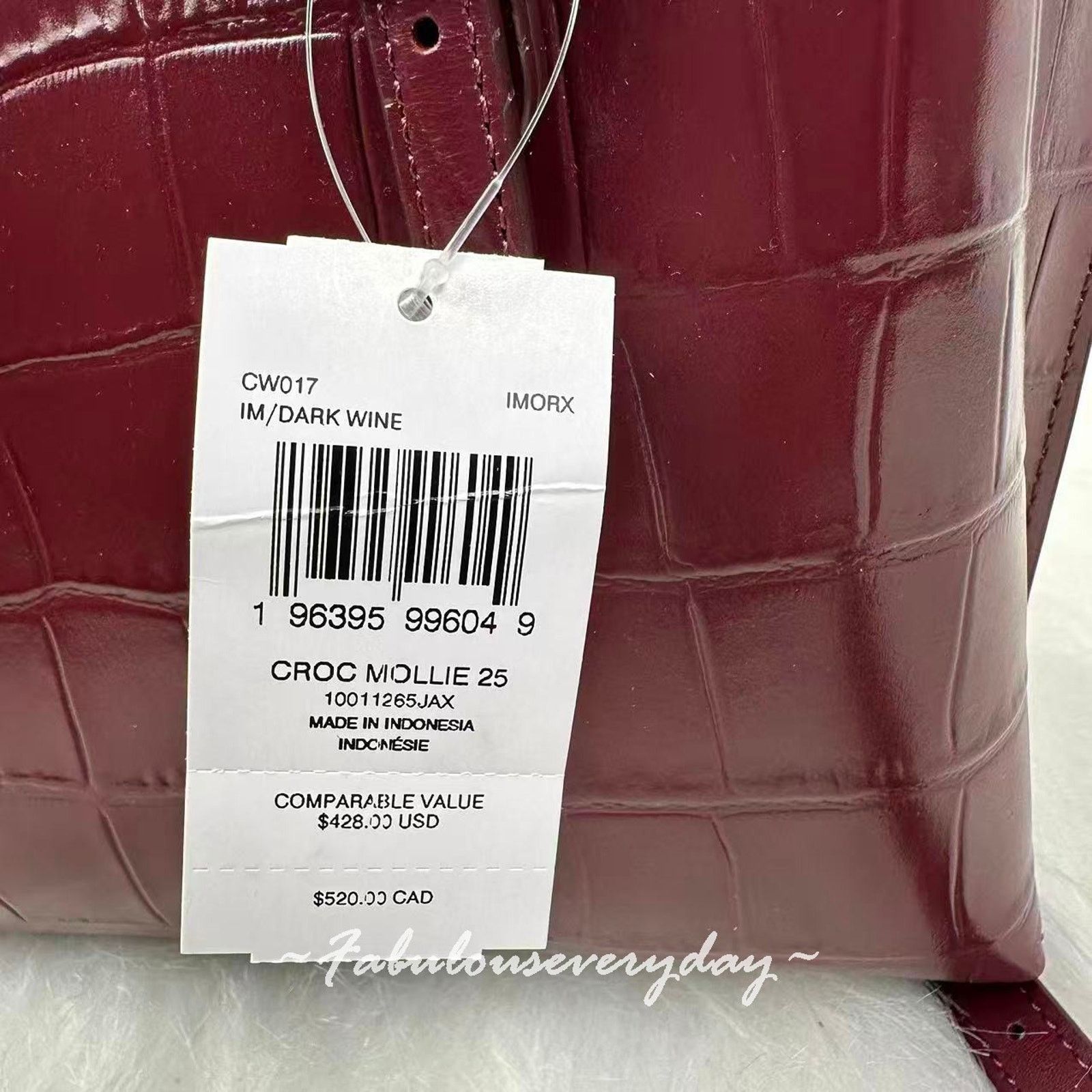 Coach Coach Mollie Tote Bag Crocodile-embossed Leather/Dark Wine Size ONE SIZE - 5 Thumbnail