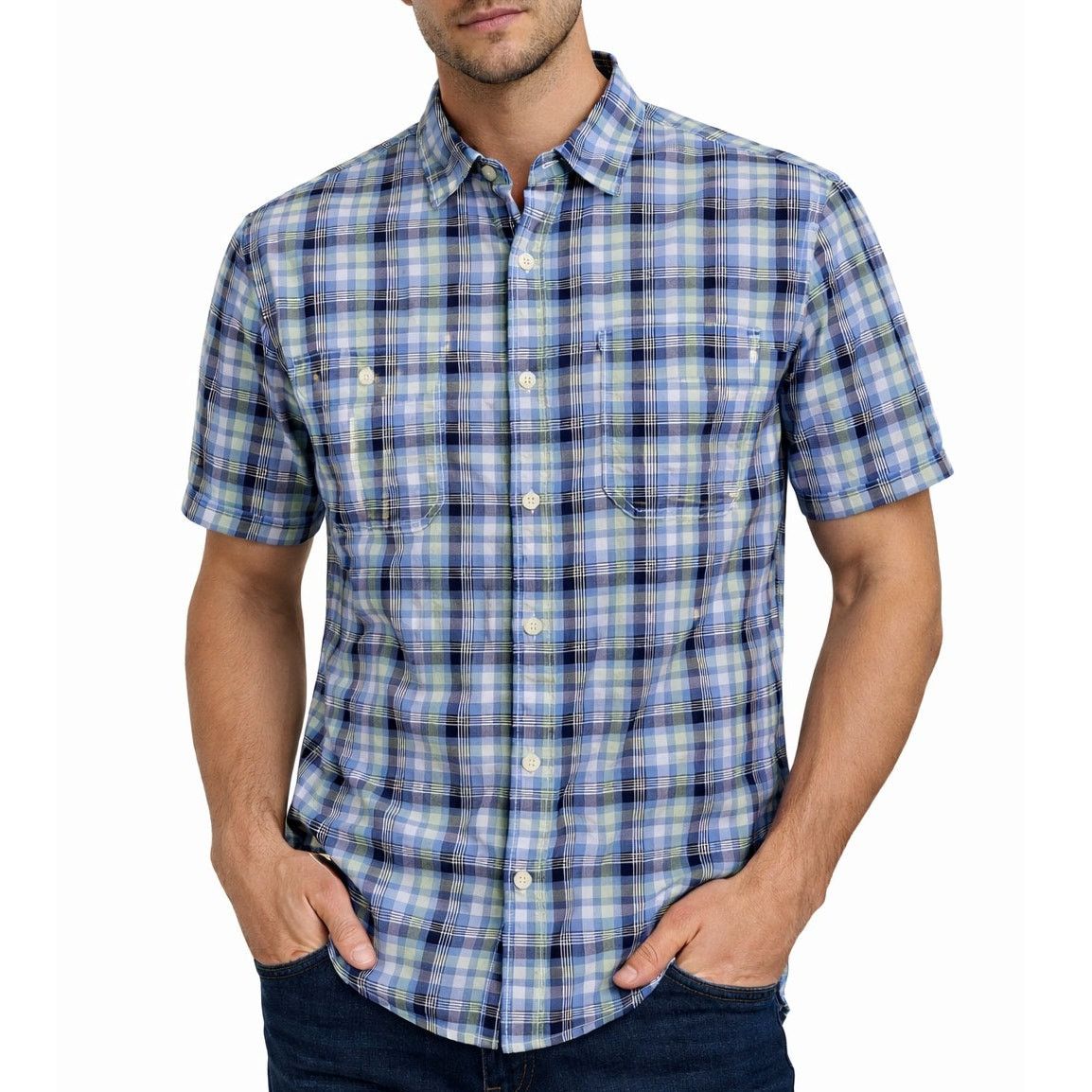 Cremieux Cremieux Classics Plaid Contrast Stitch Shirt Double Pockets Size US XL / EU 56 / 4 - 1 Thumbnail