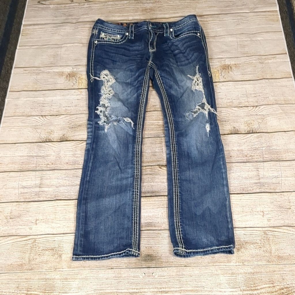 Rock Revival Rock revival distressed Stacey straight jeans size 30 Size 30" / US 8 / IT 44 - 1 Thumbnail