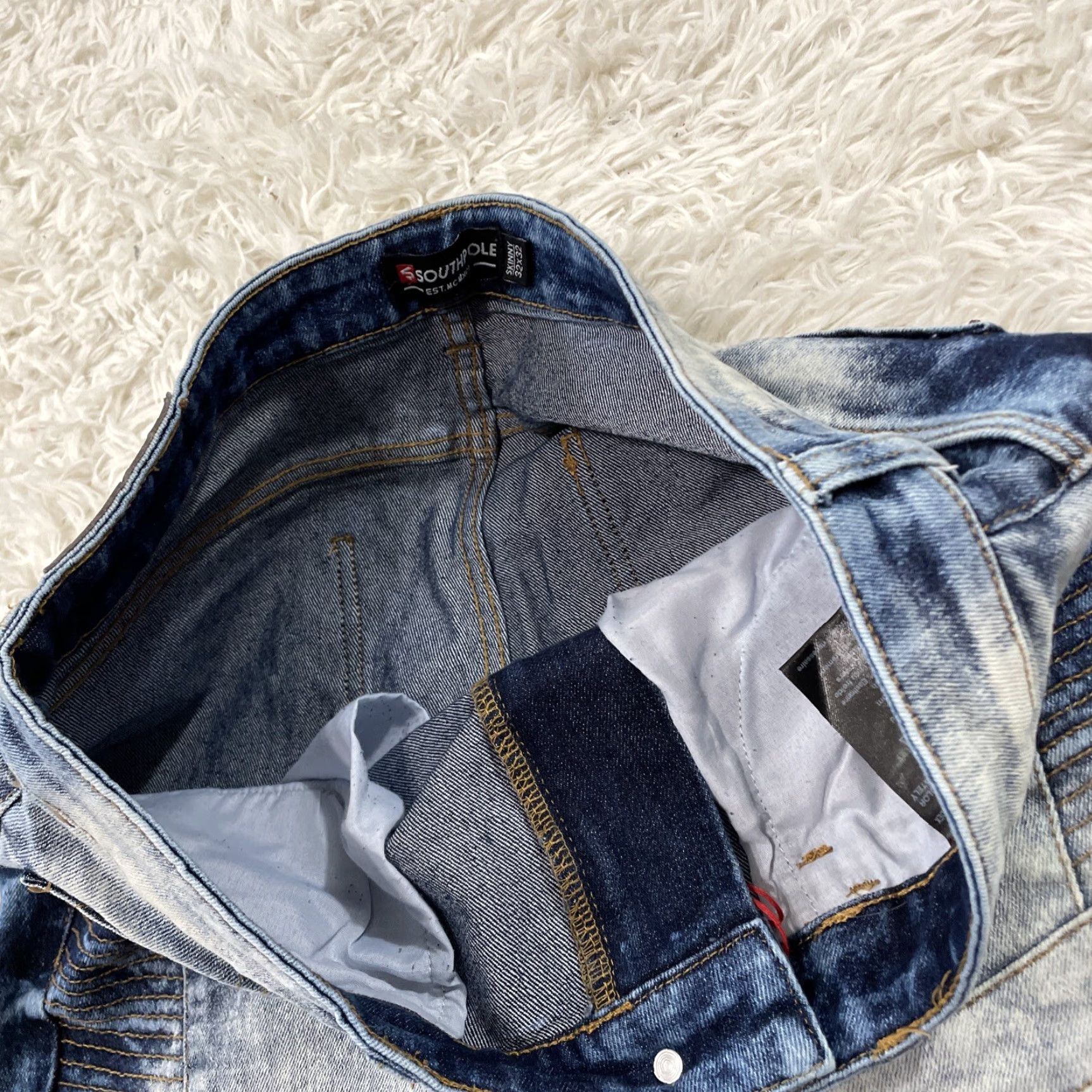 Southpole SOUTHPOLE Jeans Men 32x31 Y2k Streetwear Acid Fade Wash Blue Hip Hop Moto Denim Jeans Size US 33 - 6 Thumbnail