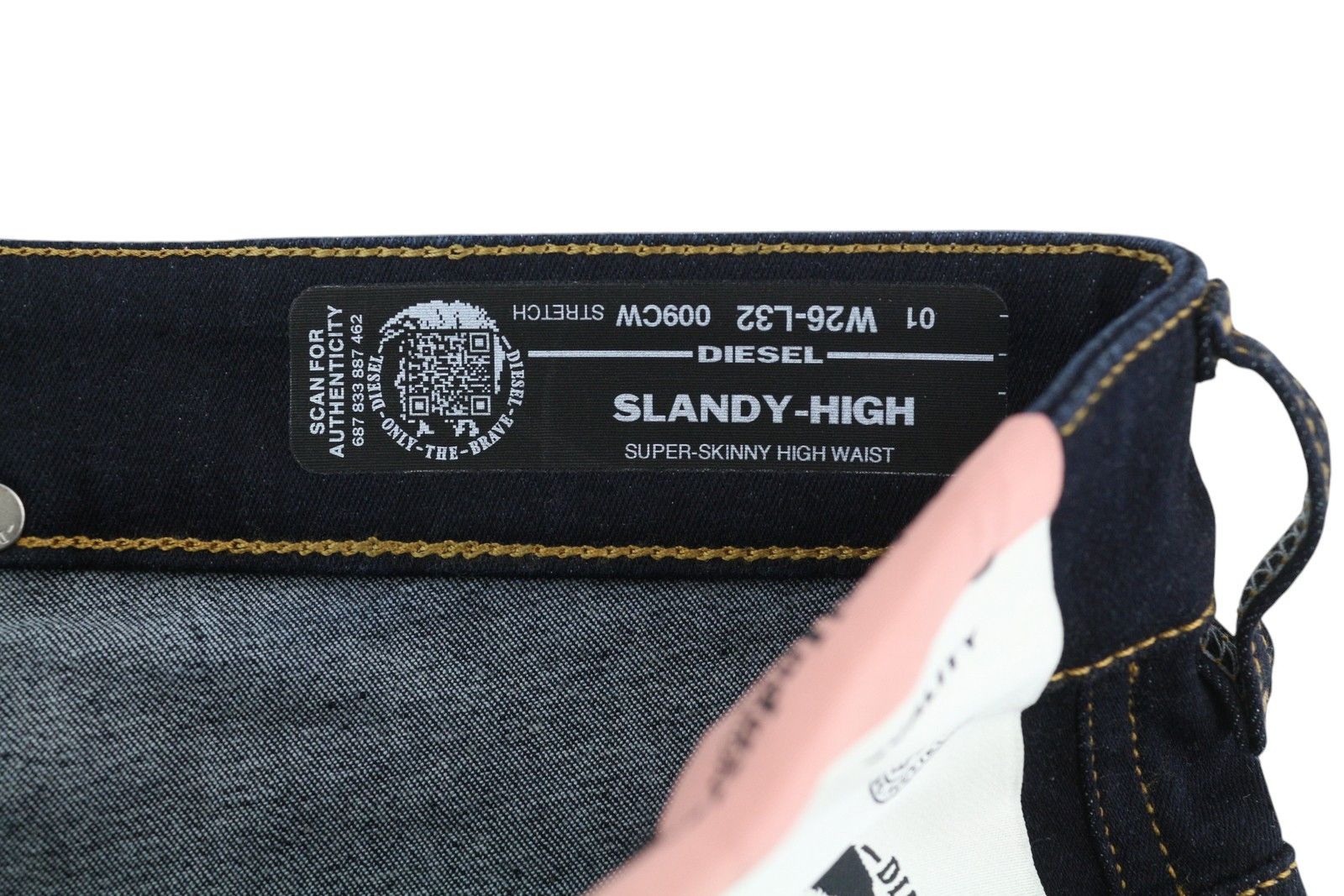 Diesel SLANDY-HIGH 009CW W26/L32 Skinny High Waist Jeans 40674 Size 26" / US 2 / IT 38 - 6 Thumbnail