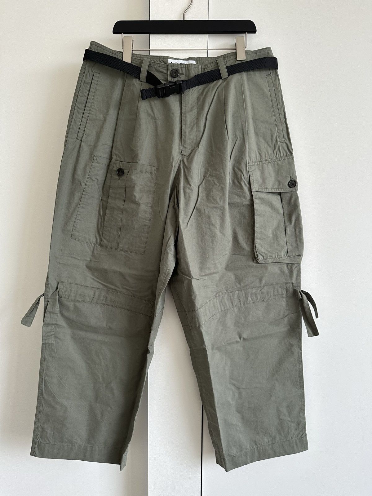 image of Loewe Paula’S Ibiza Wide Leg Cargo Pants in Green, Men's (Size 38)