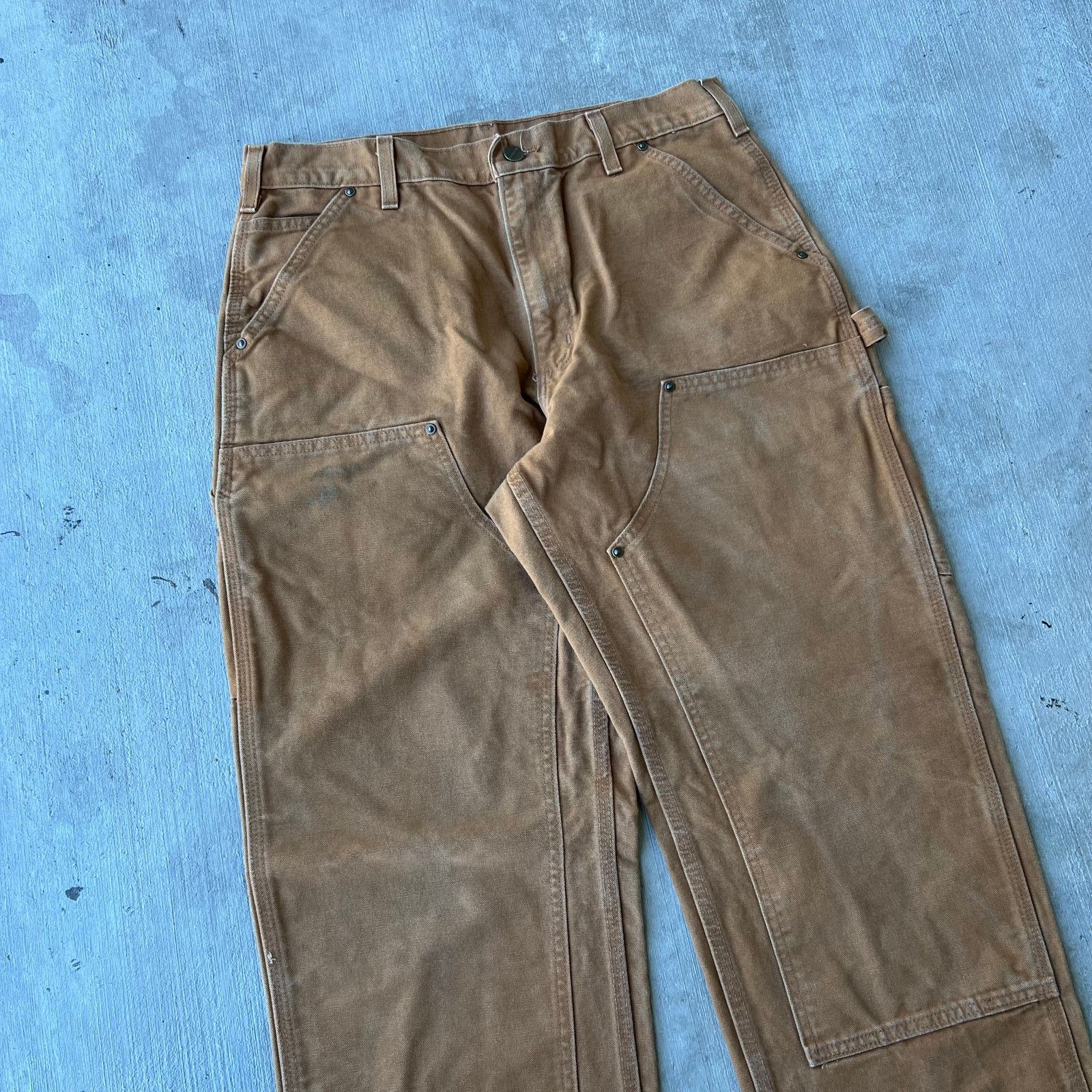 Carhartt × Vintage Carhartt brown double knee work wear carpenter pants Size US 33 - 2 Thumbnail
