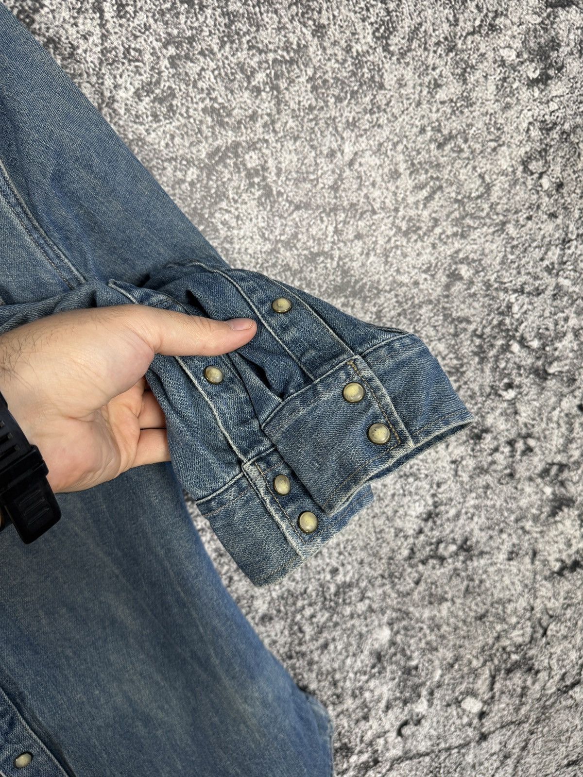 Allsaints Allsaints Spitalfields Bedford Denim Shirt Snap Button Sz M Size US M / EU 48-50 / 2 - 6 Thumbnail