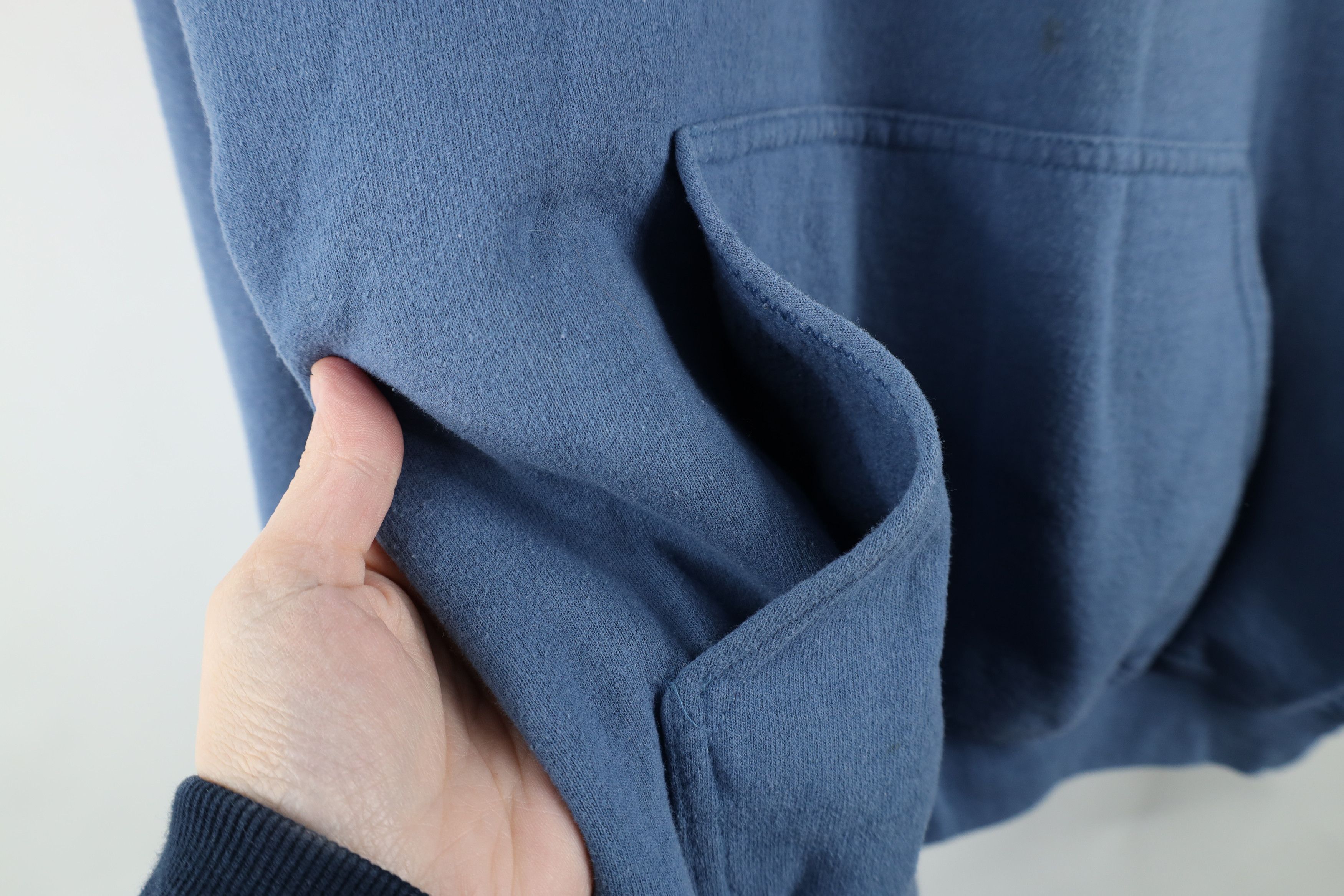 Vintage Vintage 90s Streetwear Distressed Hoodie Sweatshirt Blue Size US XL / EU 56 / 4 - 9 Thumbnail