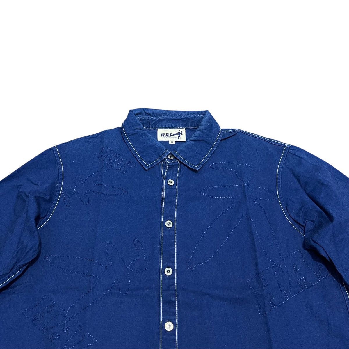 Issey Miyake HAI SPORTING GEAR INDIGO Embroidery Shirt Japanese Brand Size US M / EU 48-50 / 2 - 2 Thumbnail