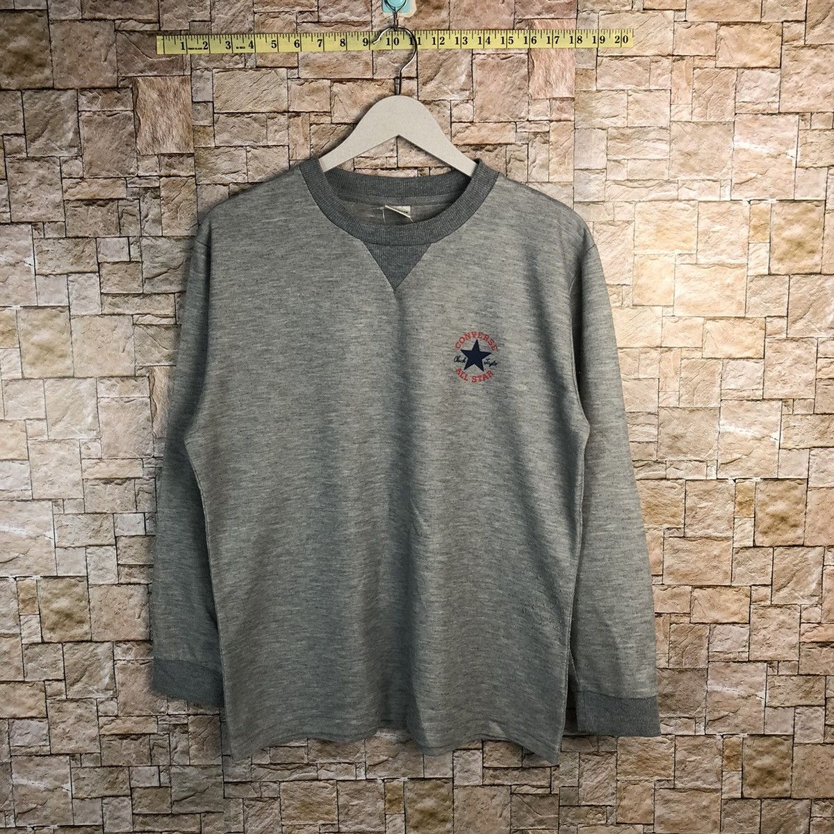 Converse Streetwear Vintage Converse vintage Grey Sweatshirt A174 Grailed