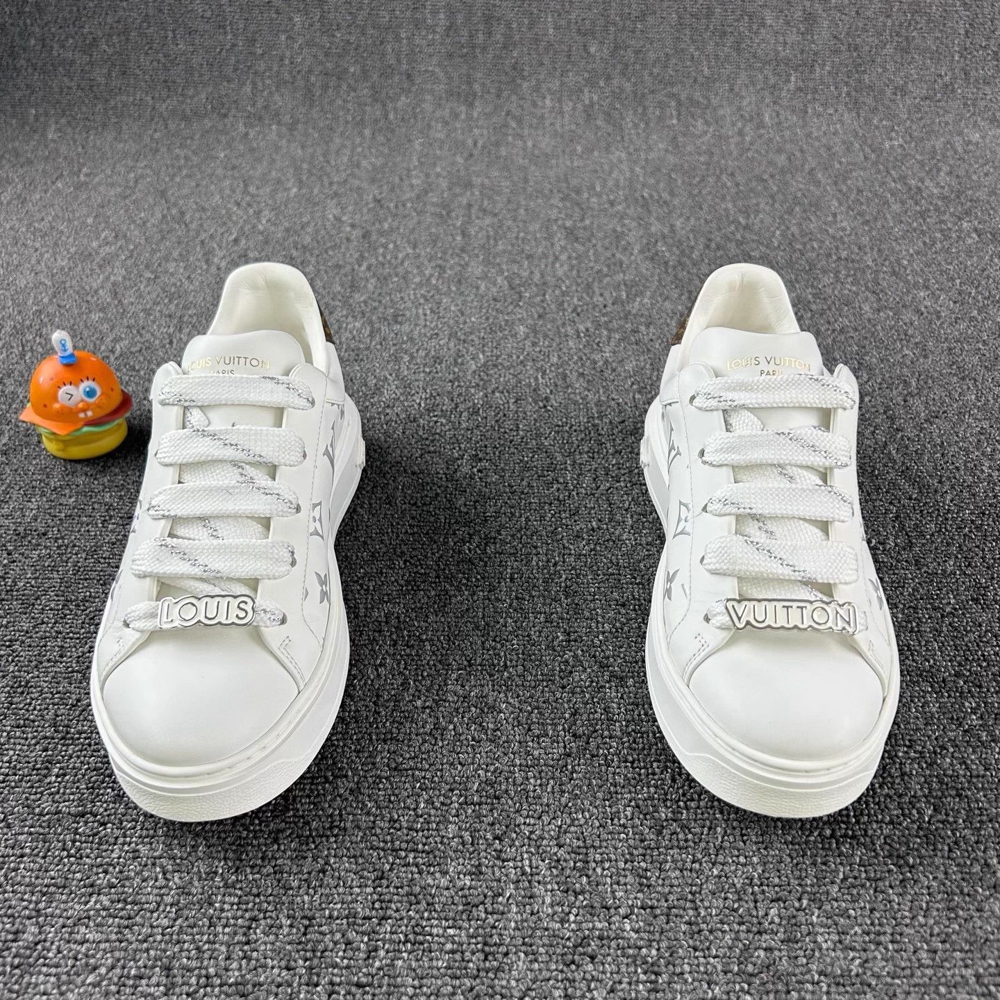 Louis Vuitton LV silver embossed Monogram sneakers 36.5 Size US 5.5 / IT 35.5 - 2 Thumbnail