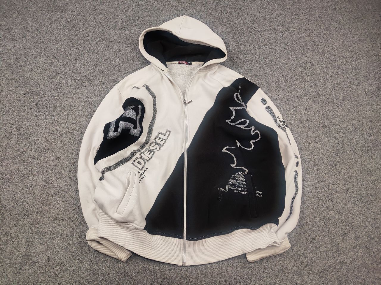 Diesel Diesel Vintage Y2K Tattoo Distressed Zip Hoodie Opium LGB Size US XL / EU 56 / 4 - 2 Thumbnail