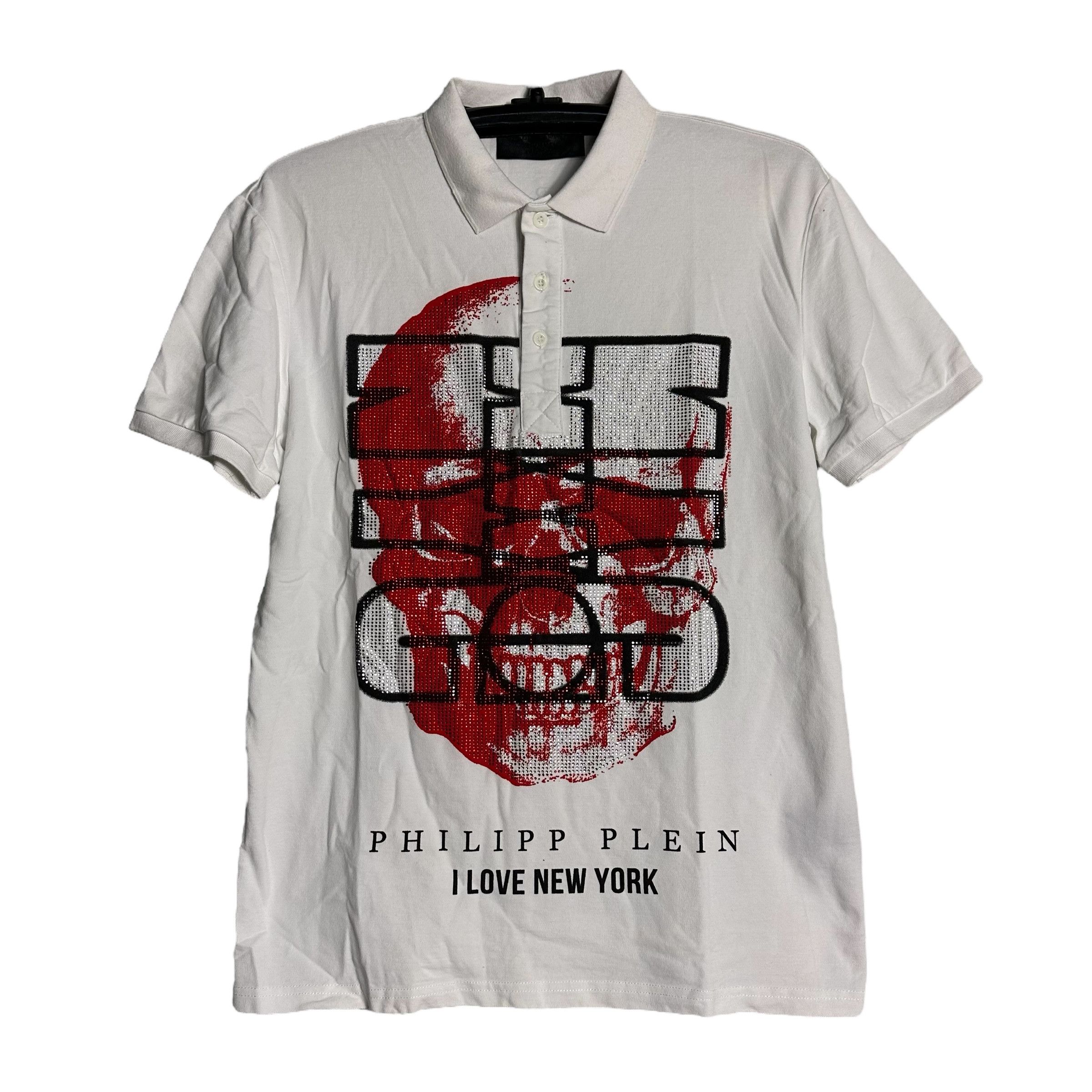 Philipp Plein 🔥RARE🔥Phillip Plein I Love New York Polo Shirt Swarovski Size US XL / EU 56 / 4 - 1 Thumbnail
