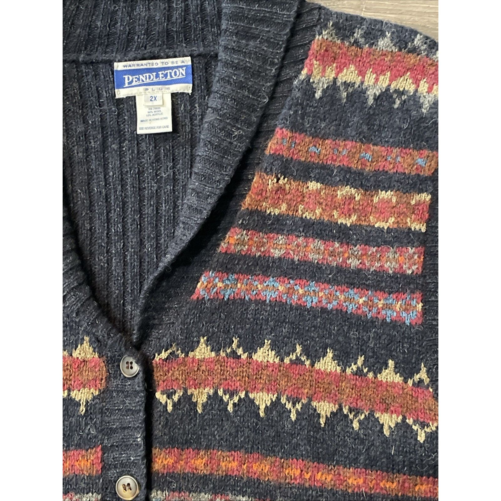 Pendleton Vintage Pendleton Knockabouts Plus 2X Aztec Wool Sweater Size XXL / US 16-18 / IT 52-54 - 2 Thumbnail