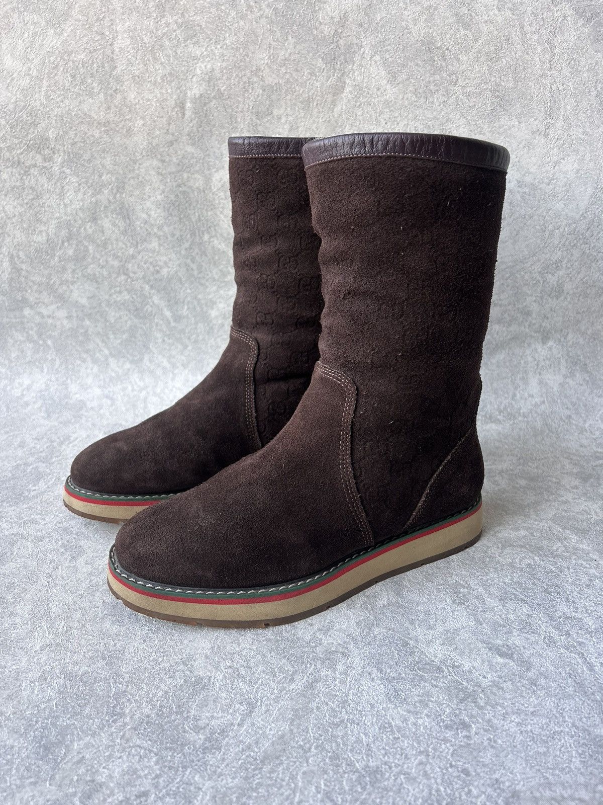 Gucci Gucci Monogram GG Ankle Boots Shoes Suede Leather Size US 7 / IT 37 - 2 Thumbnail