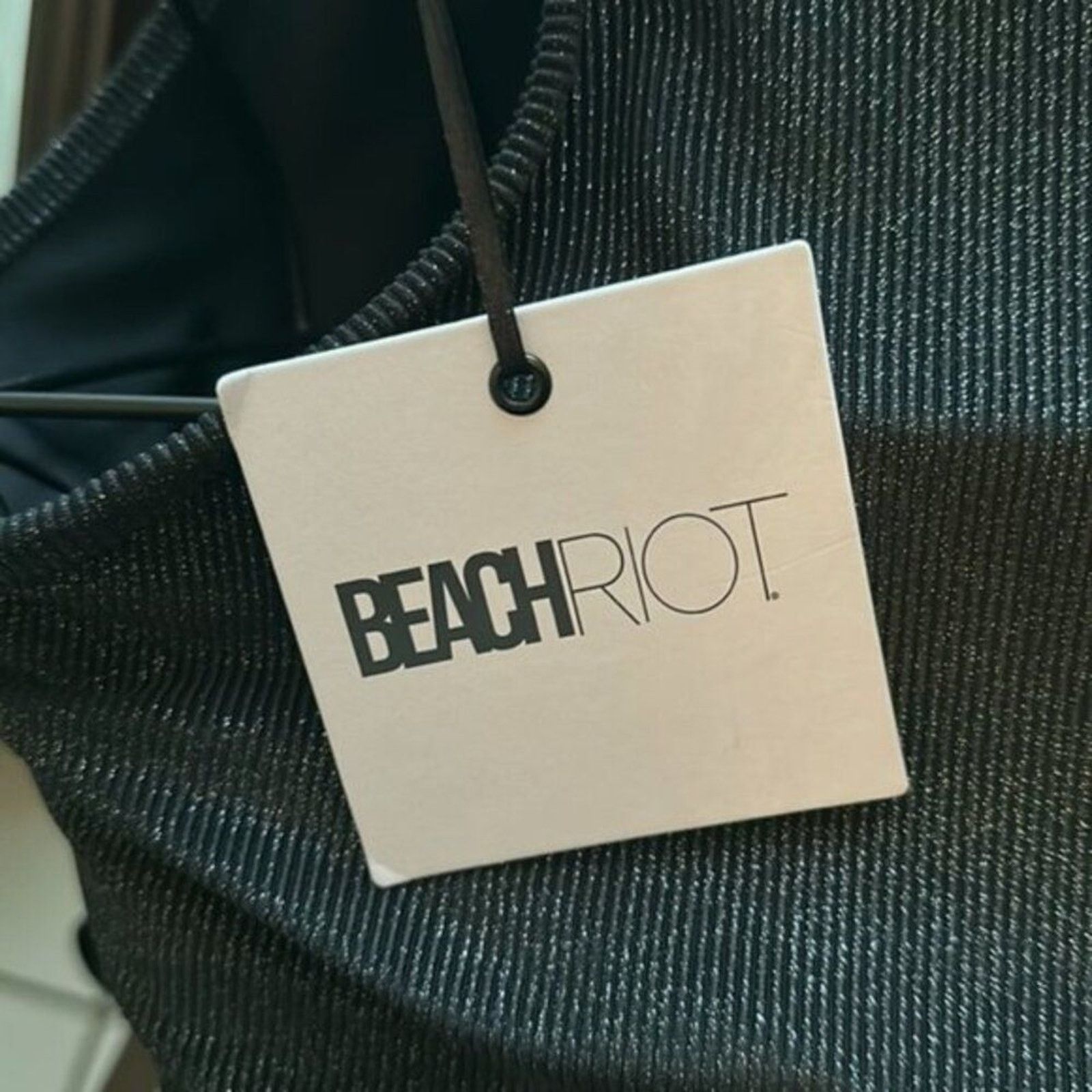Beach Riot Beach Riot Glitter Anna Tank Sports Bra Black Glitter Size M / US 6-8 / IT 42-44 - 6 Thumbnail