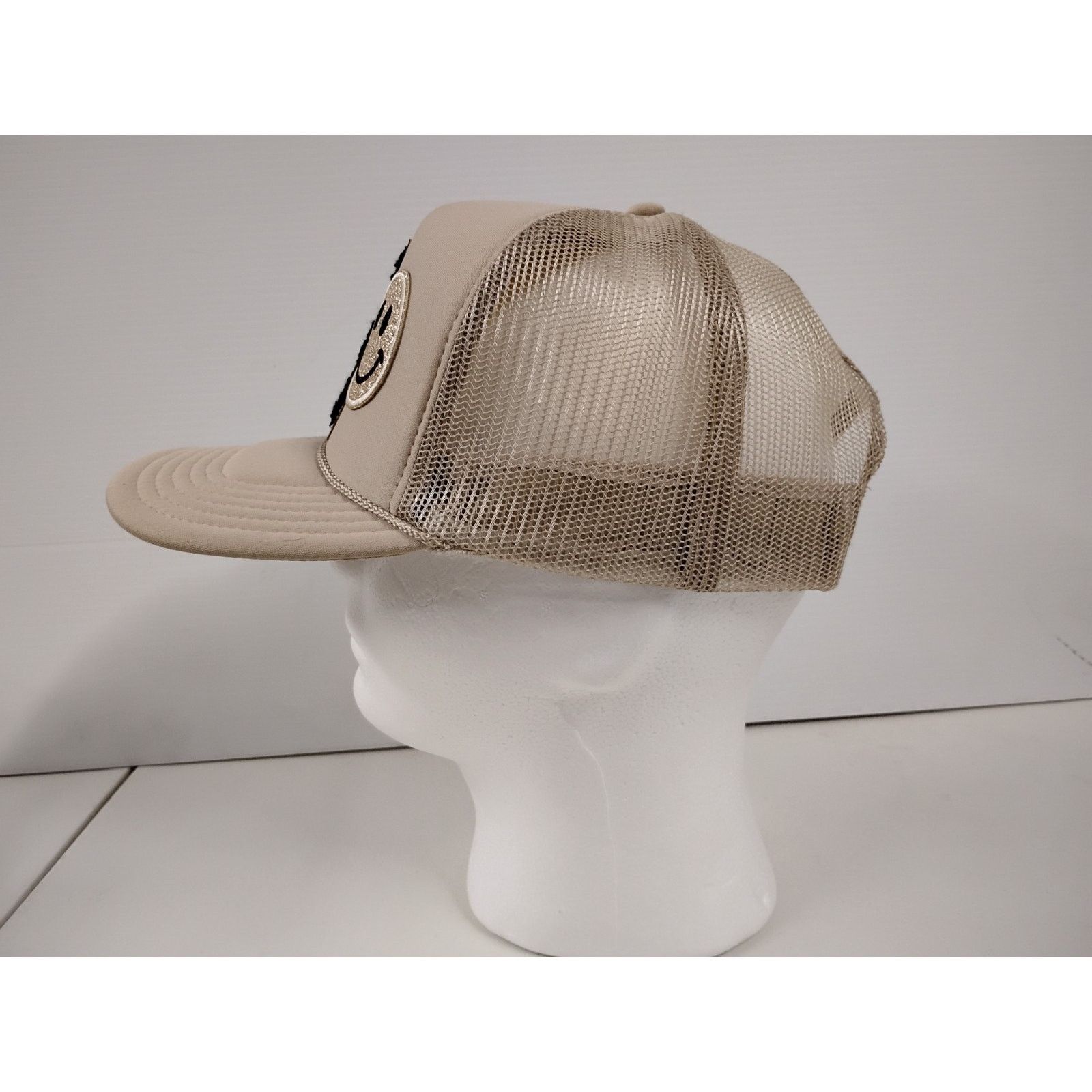 Otto Otto Letter A with Smile Emoji (OSFM) Beige Snapback Cap Size ONE SIZE - 4 Thumbnail