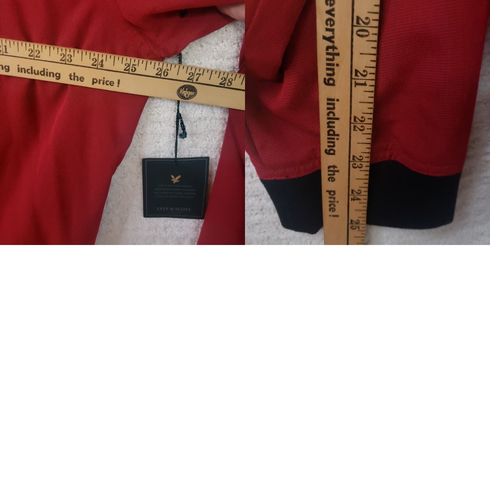 Lyle & Scott Lyle & Scott Scotland Mens Pullover V-Neck Red Zip Pockets Sweatshirt Sweater XL Size US XL / EU 56 / 4 - 10 Thumbnail