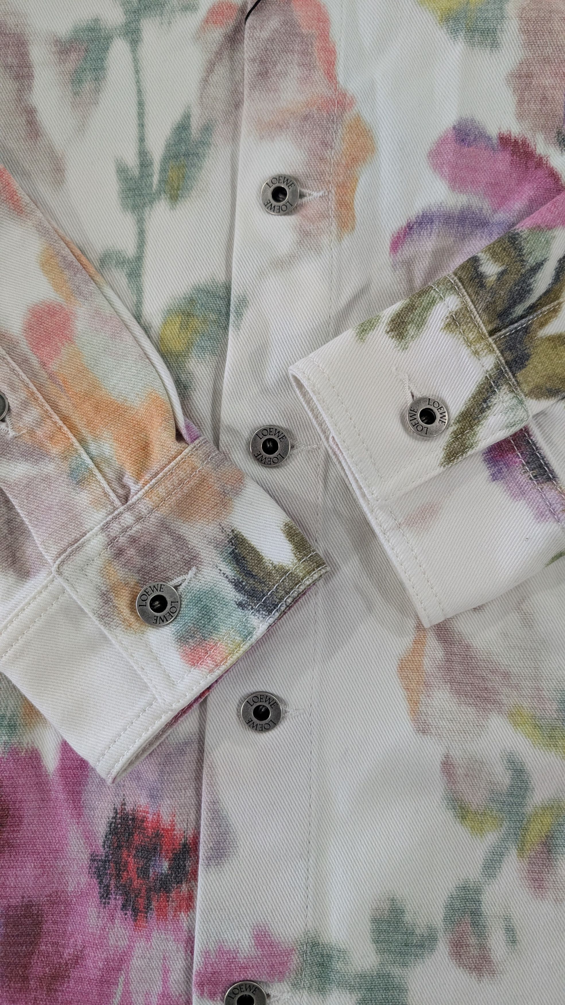 Loewe Loewe Floral Denim Overshirt Jacket White Multicolor IT 38 L Size L / US 10 / IT 46 - 6 Thumbnail