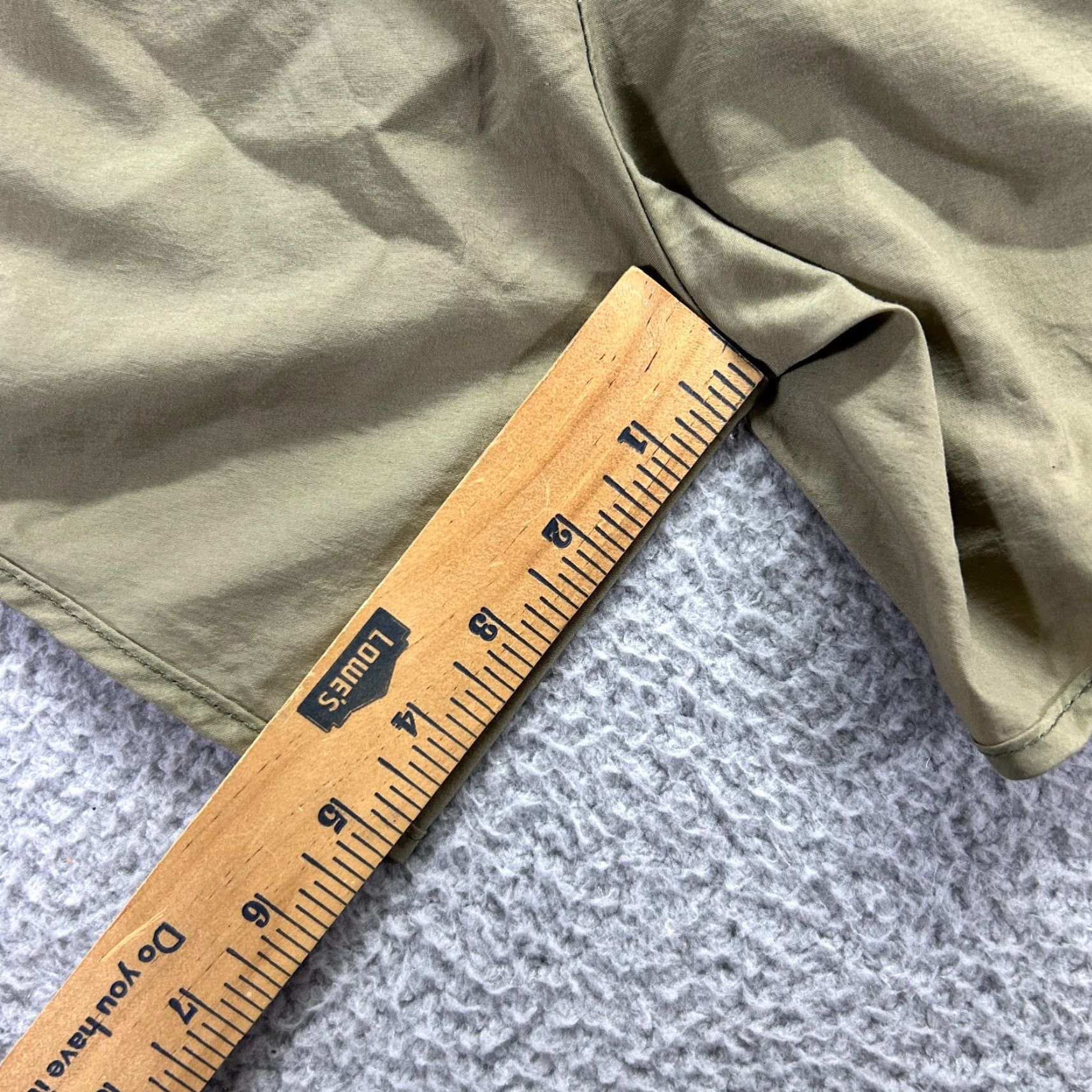 Vintage MX3 Mens Army Green Solid Nylon Elastic Waist Drawstring Running Shorts Size M Shirt Men? Size US 31 - 5 Thumbnail
