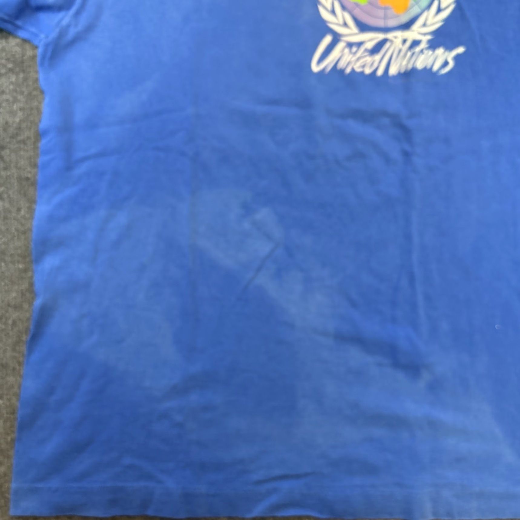 Fruit Of The Loom VINTAGE United Nations UN Map T Shirt Men’s Large Blue Graphic L Mens Shirt Size US L / EU 52-54 / 3 - 4 Thumbnail