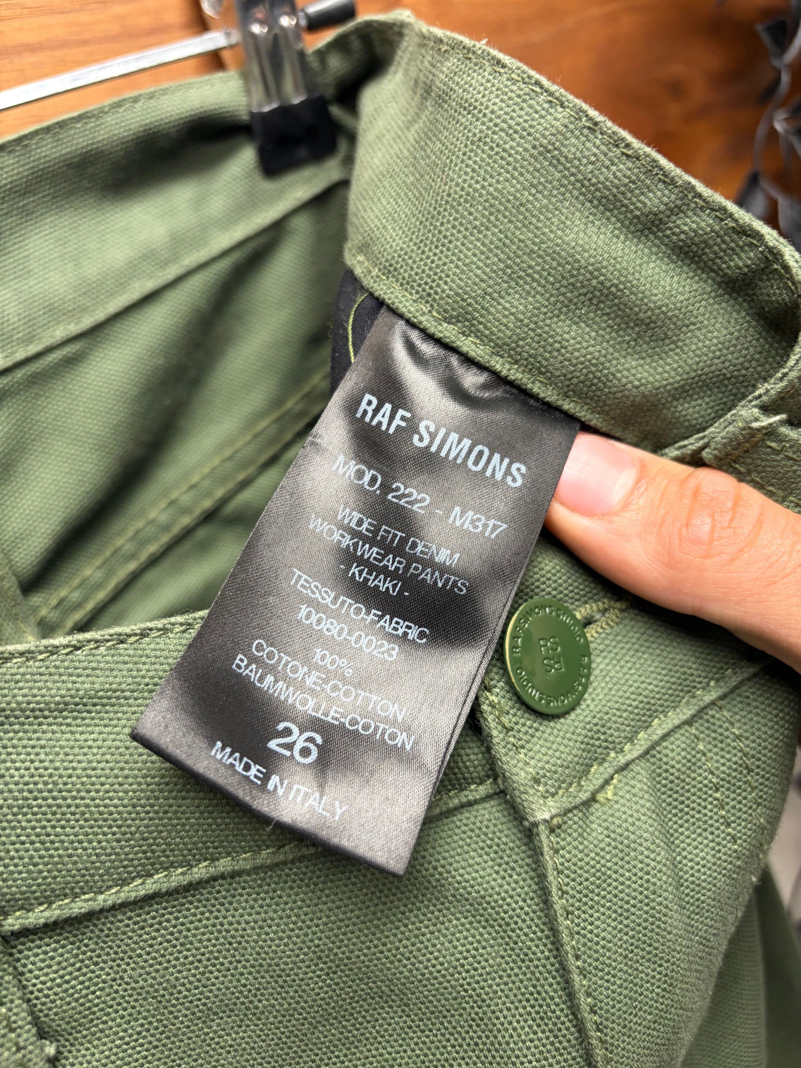 Raf Simons AW2022 Raf Simons Green ‘RS Patch’ Logo Wide Leg Denim Size US 30 / EU 46 - 5 Thumbnail