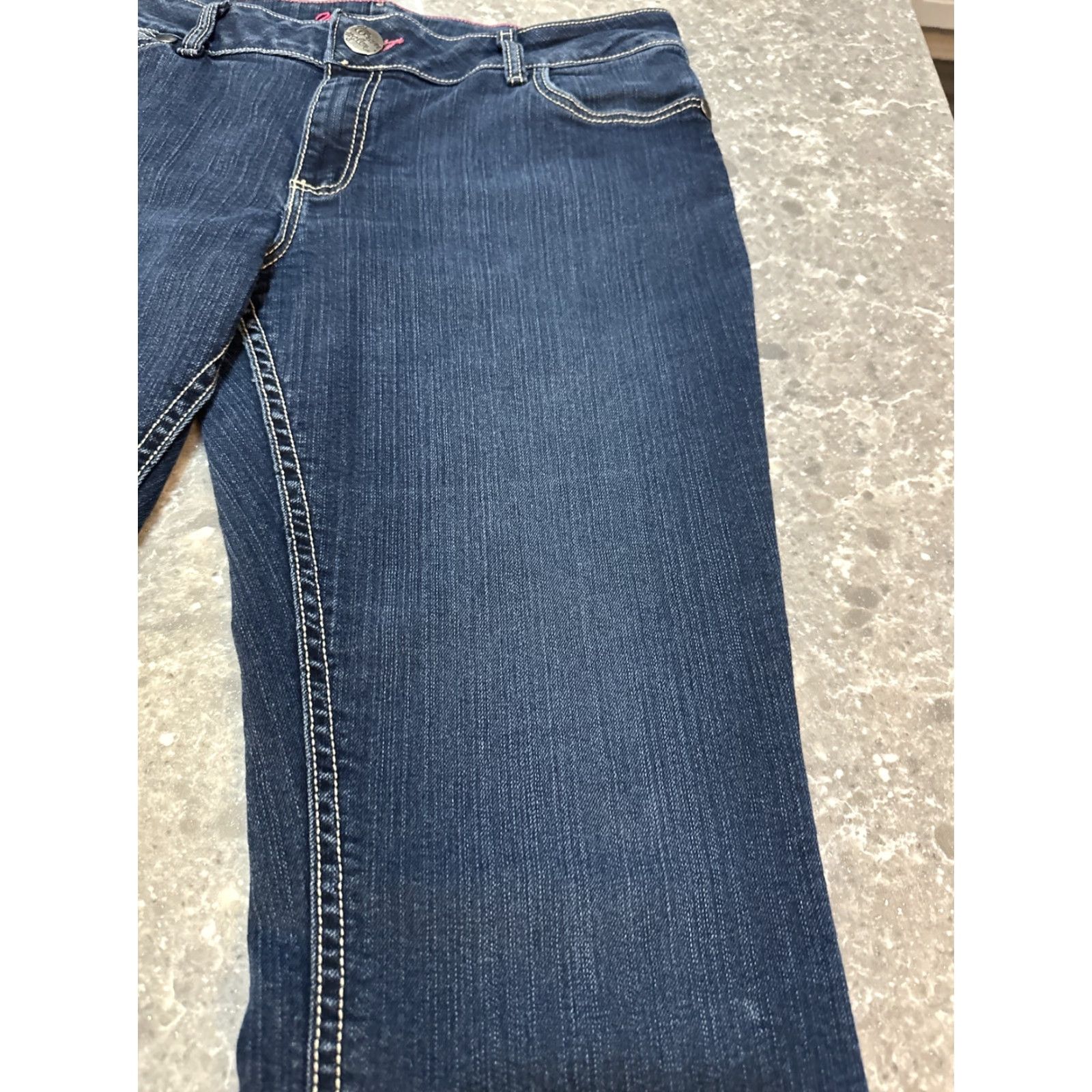 Wrangler VINTAGE Wrangler Jeans Bootcut Jeans Dark Wash 36x30.5 13/14x32 Women Mid Rise Stretch 5-Pocket Logo Cowgirl Western 80s 90s Size 34" / US 12 / IT 48 - 7 Thumbnail