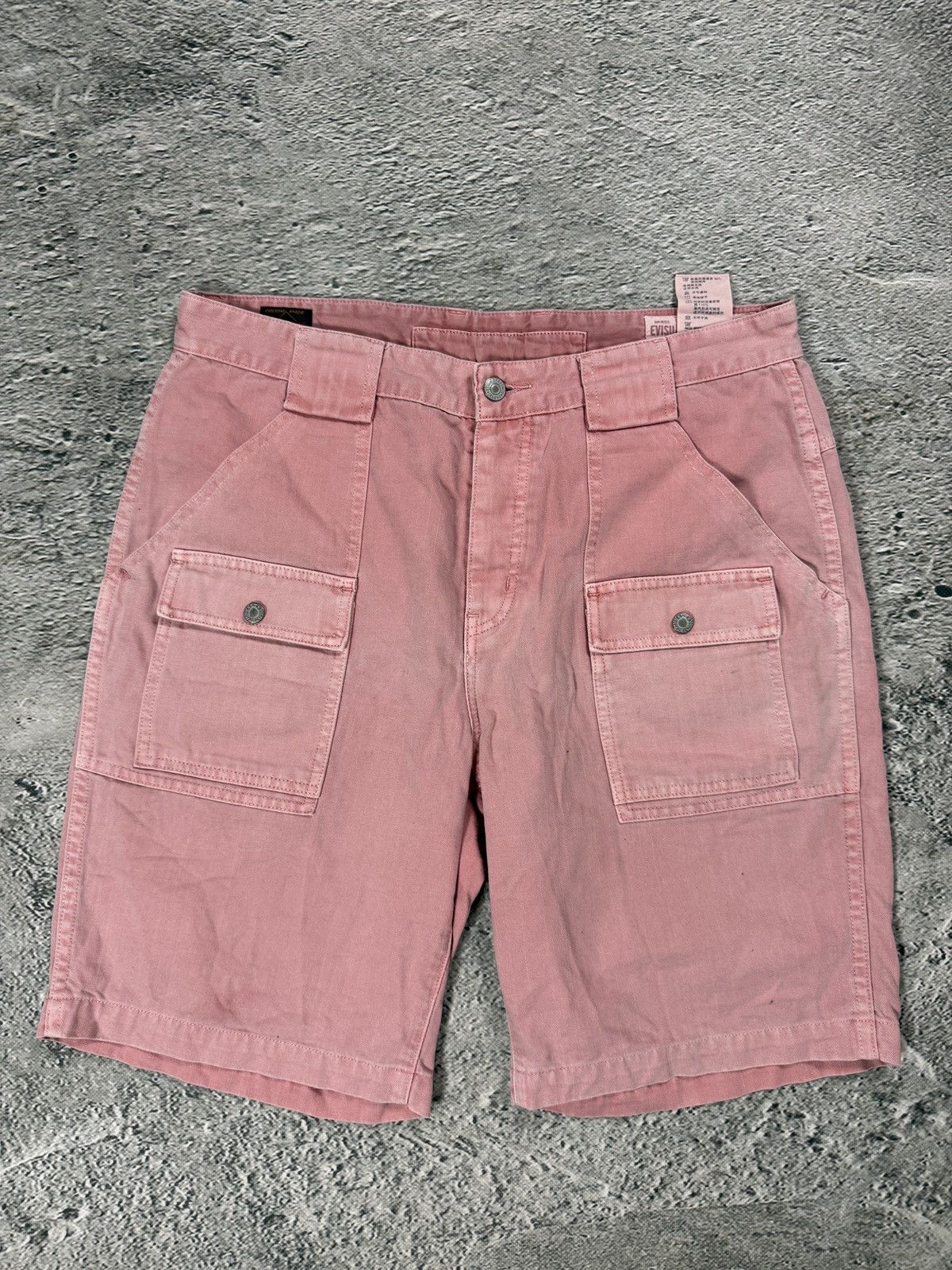 Evisu Evisu jorts pink Y2K shorts denim white seagulls cargo Size US 34 / EU 50 - 5 Thumbnail