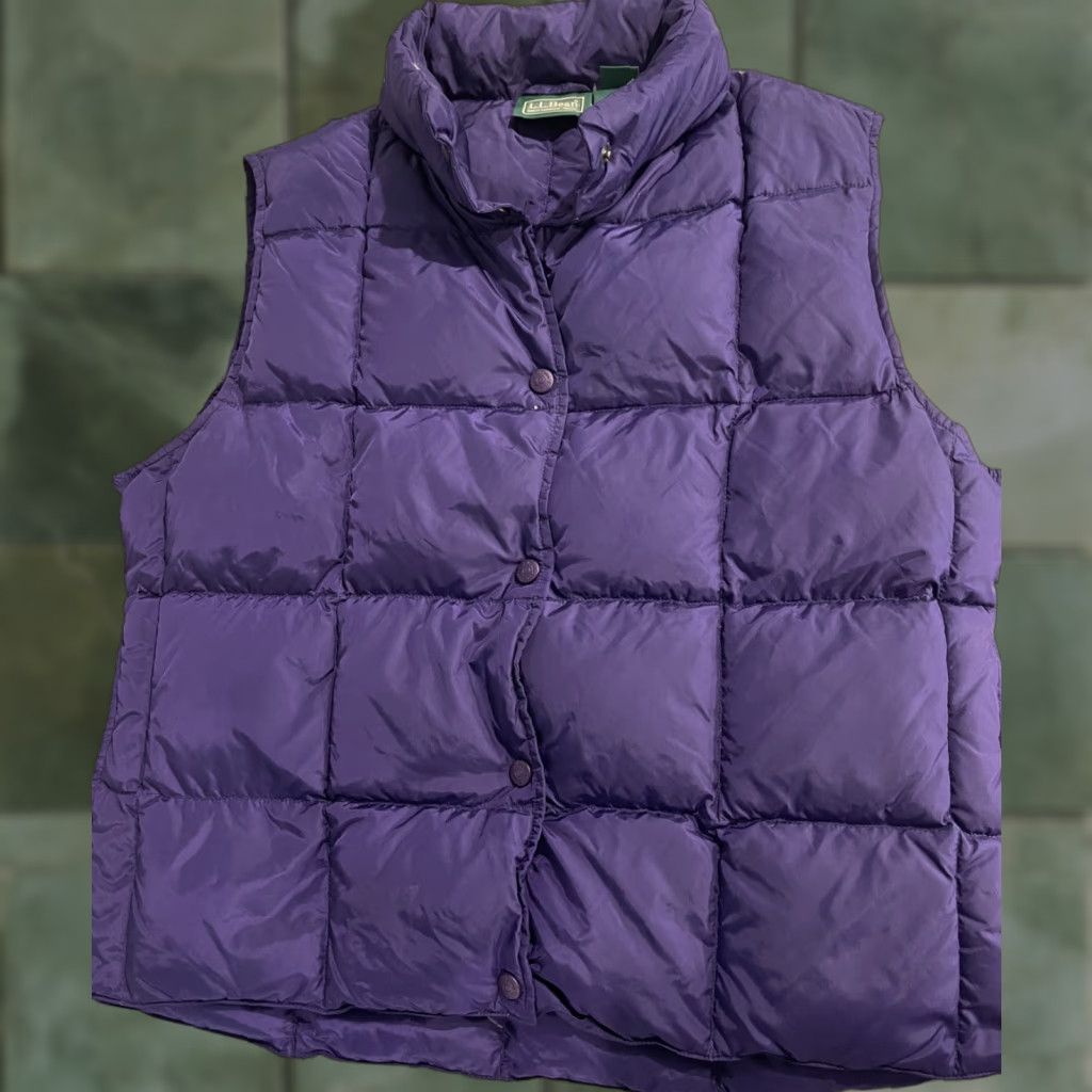 Vintage L.L. Bean Purple Goose Down Vest Puffer Vest Womens Large Size L Quilted Down Nylon Vest Womens Menstrual? Size L / US 10 / IT 46 - 1 Thumbnail