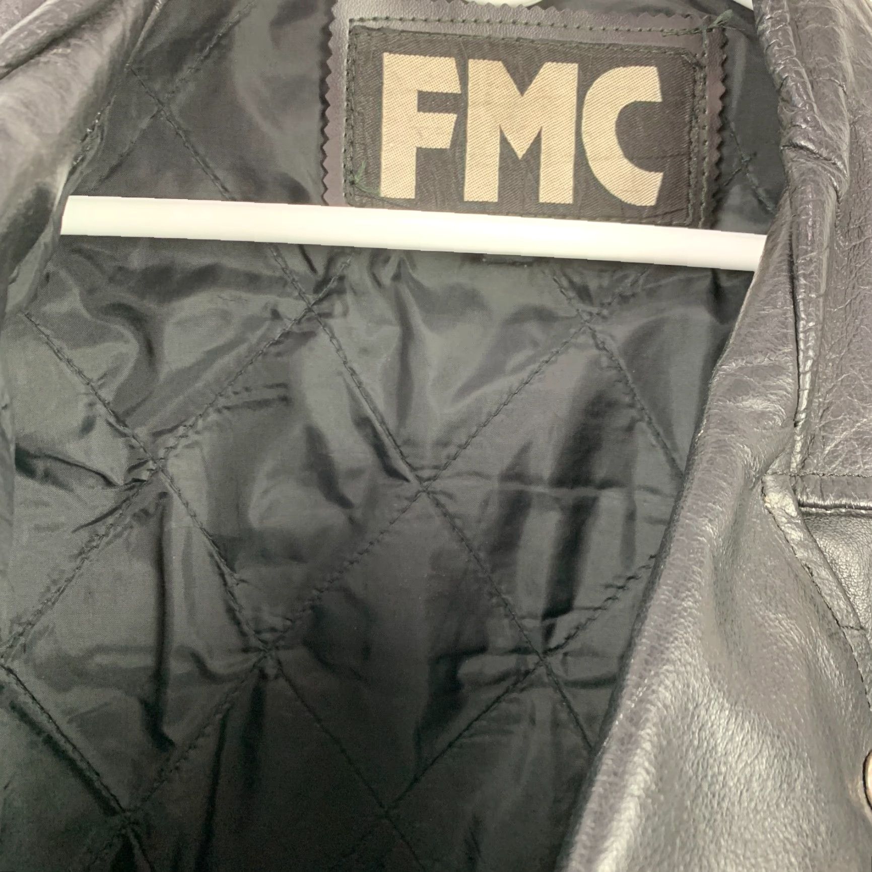 Vintage VINTAGE FMC Leather Black Silver Moto Jacket 46 Men’s 90s Biker Riding Short Zip Full Zip Size US S / EU 44-46 / 1 - 4 Thumbnail