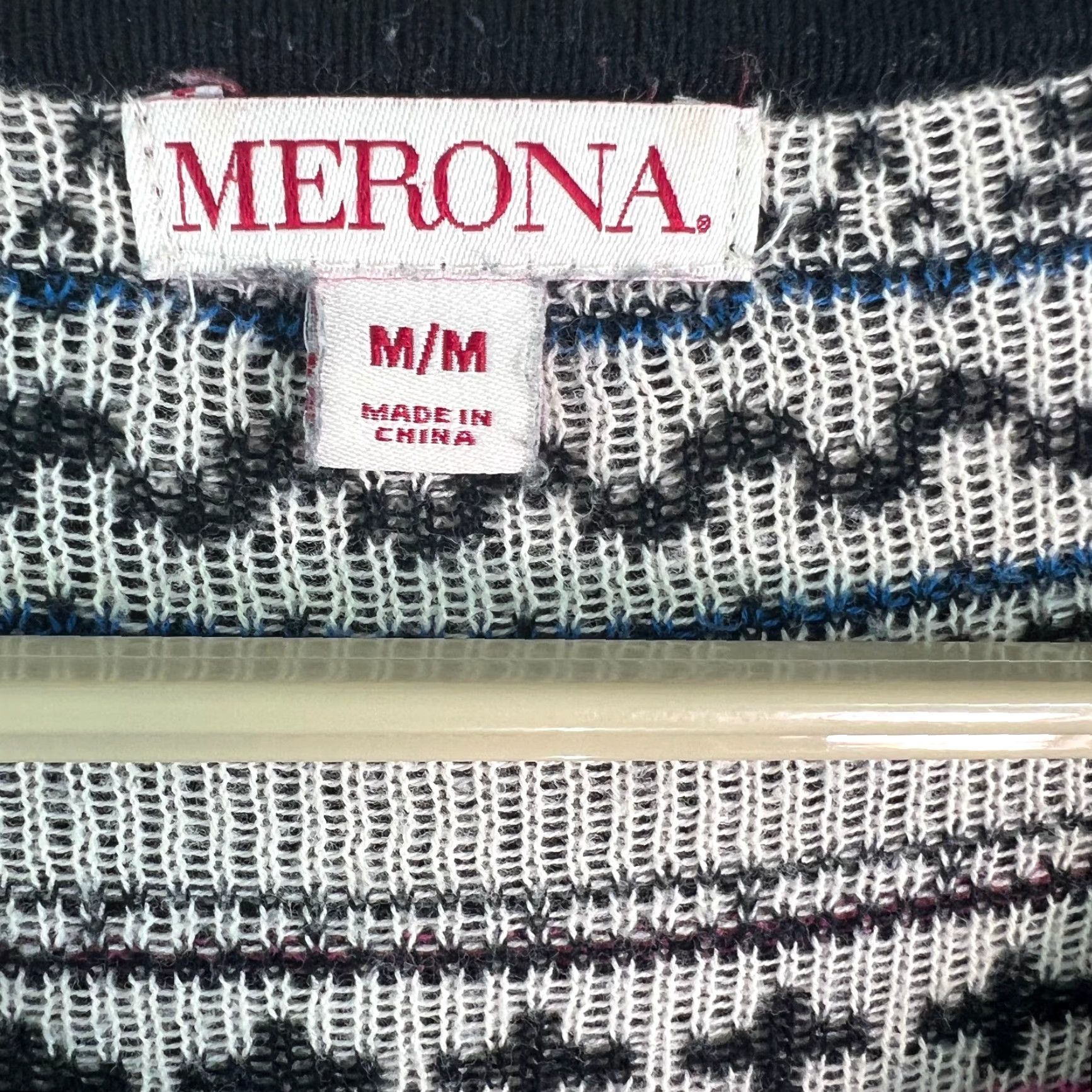 Merona Merona Cardigan Womens Knit Black Button Front V-Neck 28 in Long Sleeve Size M Geometric Pattern 100% Cotton Regular Fit Winter Classic Size M / US 6-8 / IT 42-44 - 5 Thumbnail