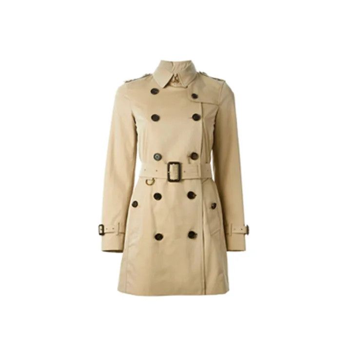 Burberry Burberry Double-Breasted Long Coat in Beige 0079 Size M / US 6-8 / IT 42-44 - 1 Thumbnail