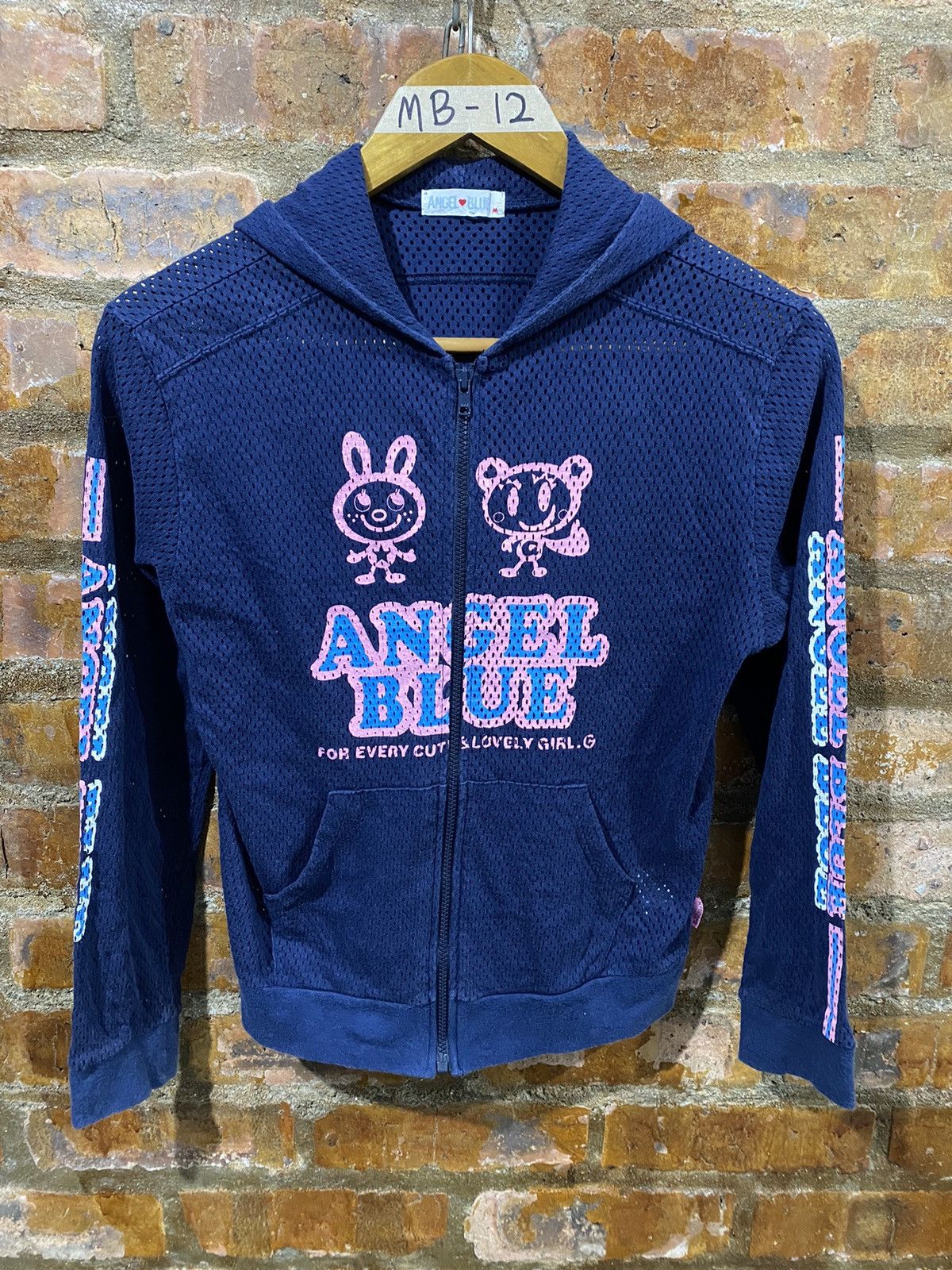 Angel Blue 1990s Angle Blue Mesh Pop Hoodie Size S / US 4 / IT 40 - 2 Thumbnail