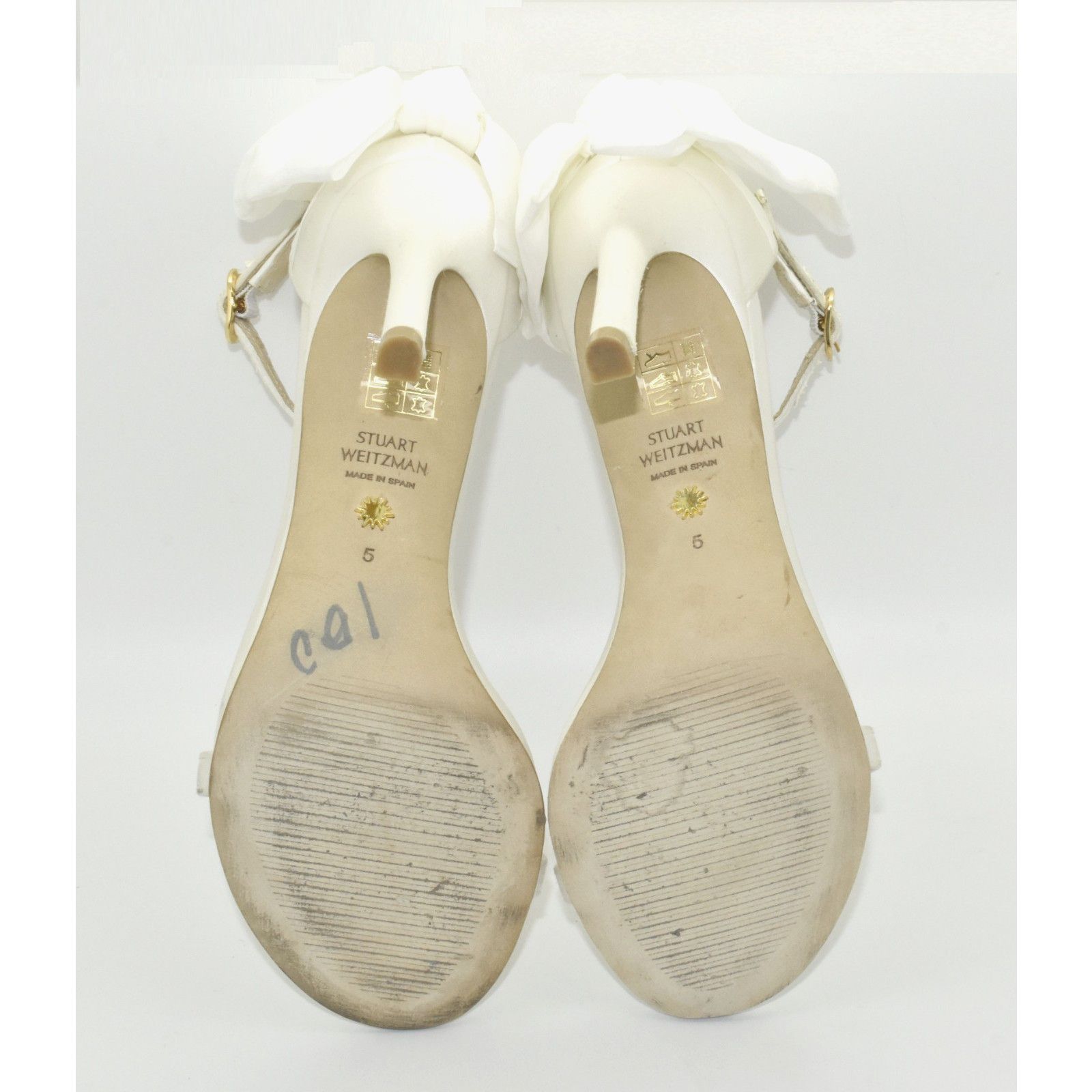 Stuart Weitzman STUART WEITZMAN Nudist Satin Ankle Strap Hi Heel Sandals 5 Size US 5 / IT 35 - 6 Thumbnail
