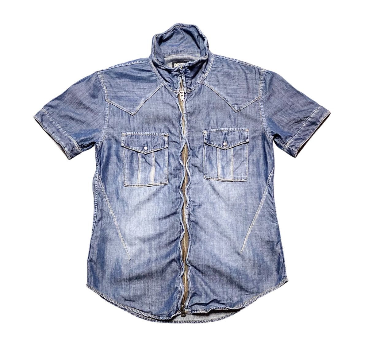 If Six Was Nine × Japanese Brand PPFM Short Sleeve Zipper Shirt Size S / US 4 / IT 40 - 1 Thumbnail