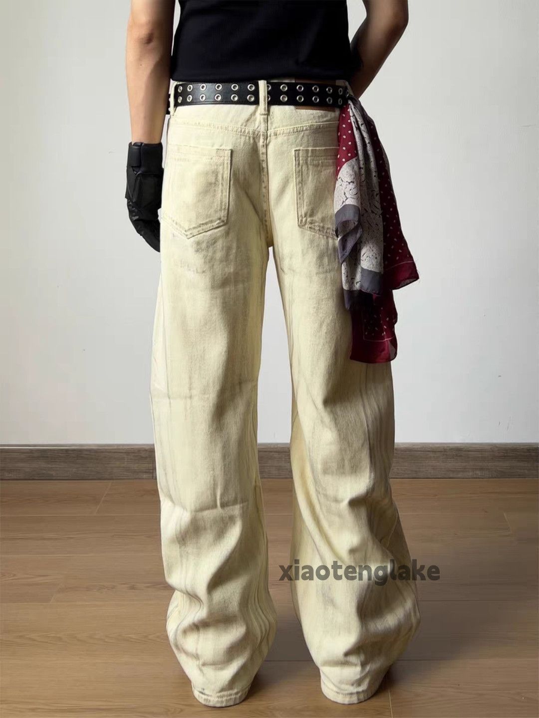 Vintage xtl utility loose baggy skate hiphop Stain paint pants Size US 30 / EU 46 - 2 Thumbnail