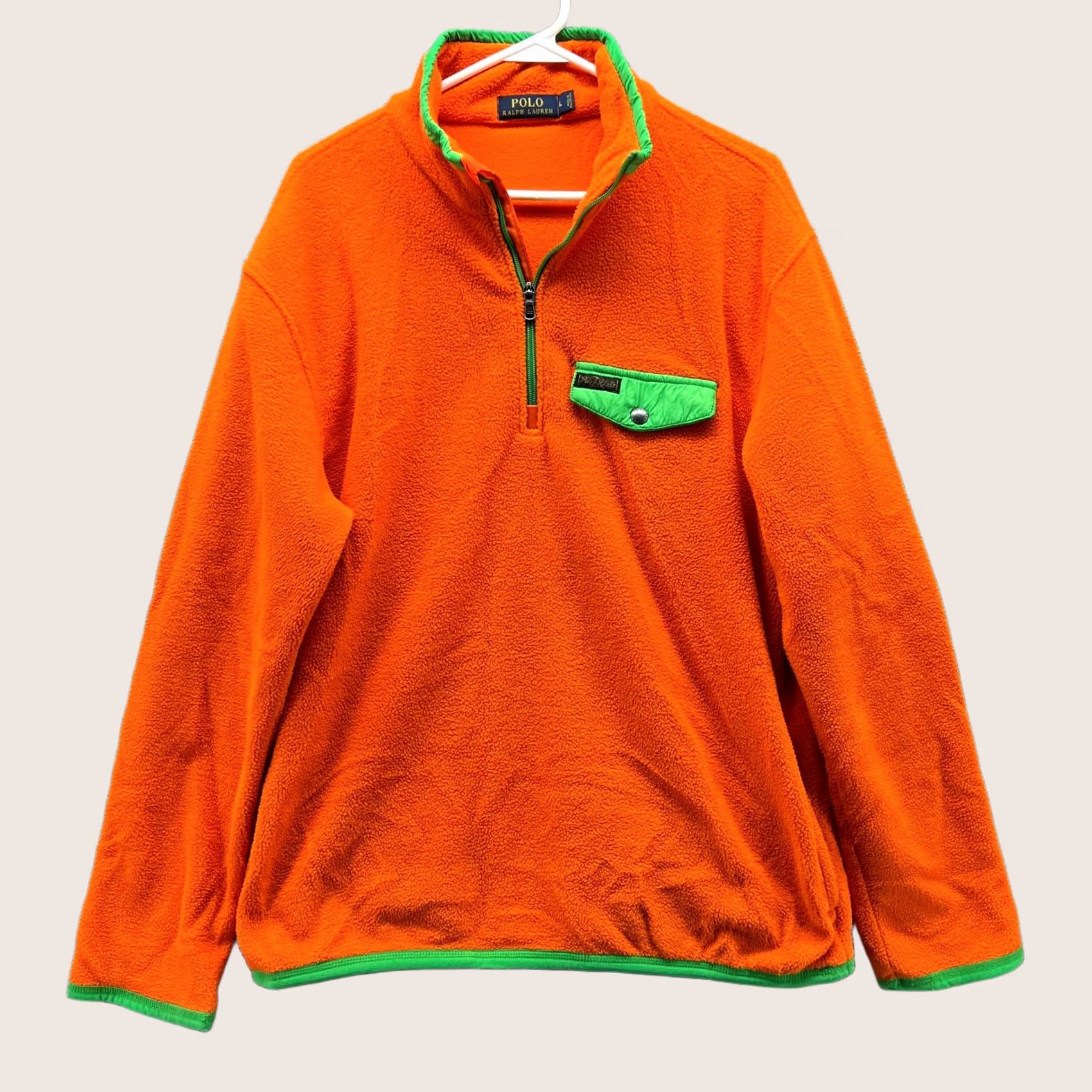 Polo Ralph Lauren VINTAGE Polo Ralph Lauren Hoodie/Fleece Pullover Sweatshirt Jacket 1/2 Zip Orange Men Large MENS Regular/Adult Large Size US L / EU 52-54 / 3 - 1 Thumbnail