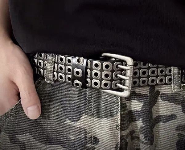 Japanese Brand Kawase x Son Outdoor retro punk rock eyelet leather belt Size ONE SIZE - 2 Thumbnail