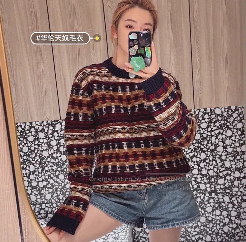 Valentino Valentino Colorful striped logo wool knit sweater Size M / US 6-8 / IT 42-44 - 2 Thumbnail