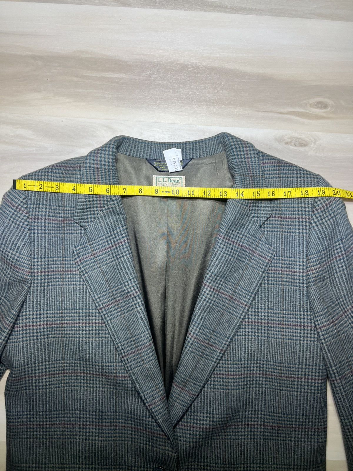 Designer × L.L. Bean × Vintage VTG LL Bean Blazer Cashmere Wool Houndstooth Plaid Size 14R Size XL / US 12-14 / IT 48-50 - 7 Thumbnail