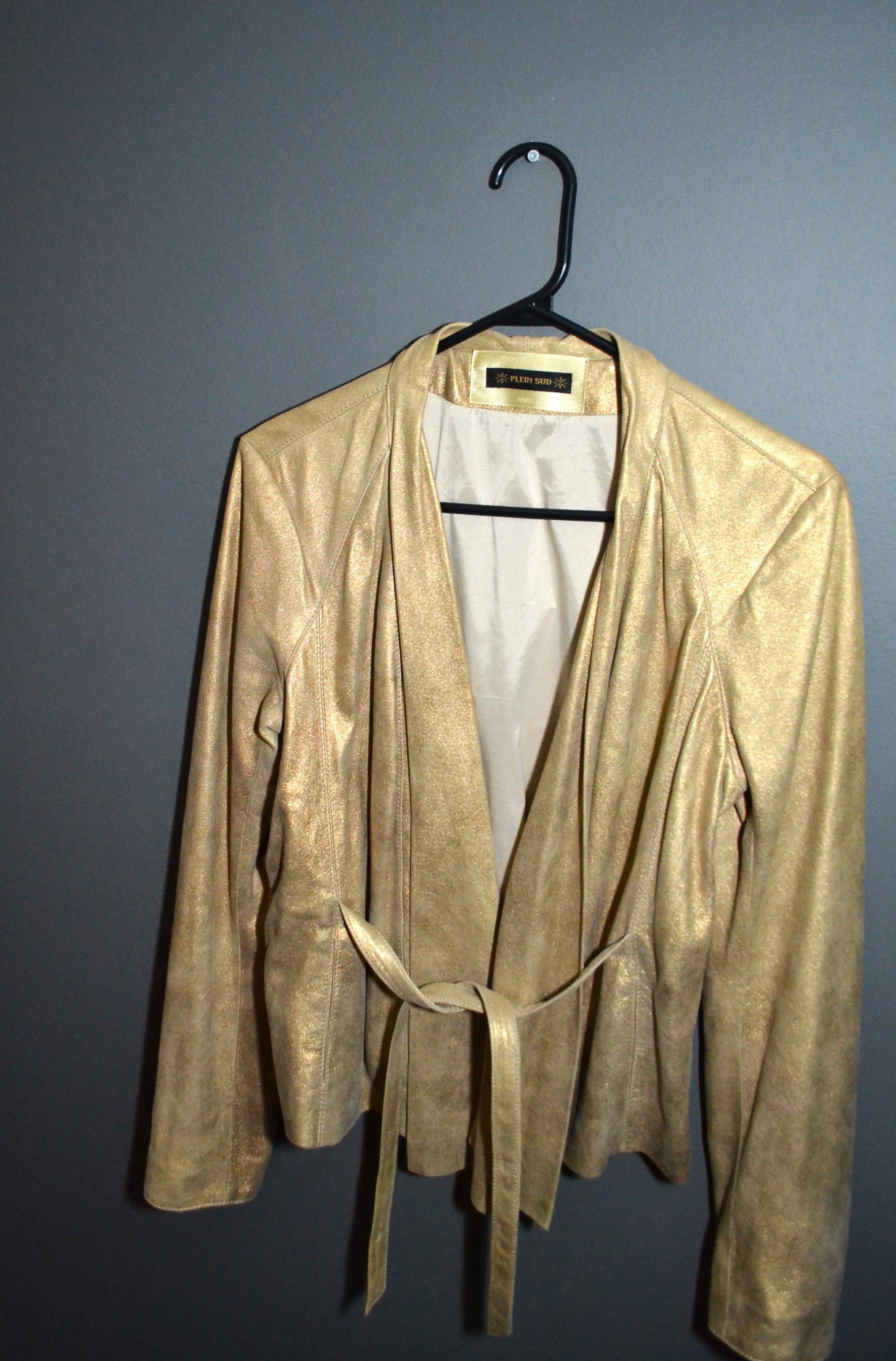 plein sud Plein Sud Faycal Amor Golden Tie Leather Jacket Moto 48 IT Size XL / US 12-14 / IT 48-50 - 2 Thumbnail